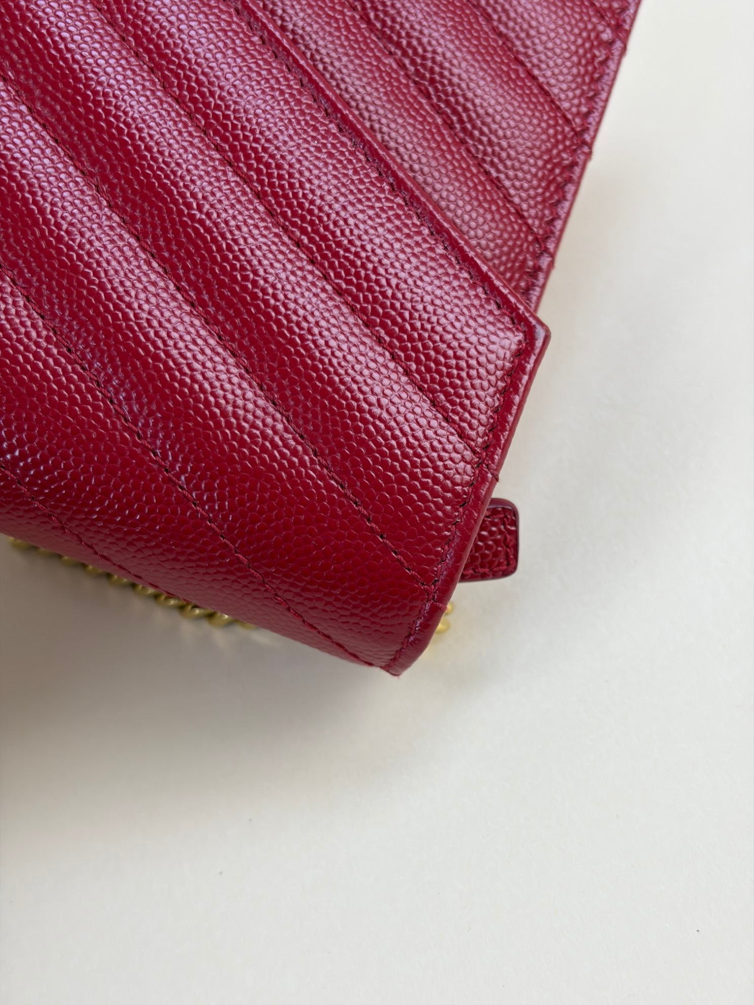 YSL Red Cassandre Wallet On Chain