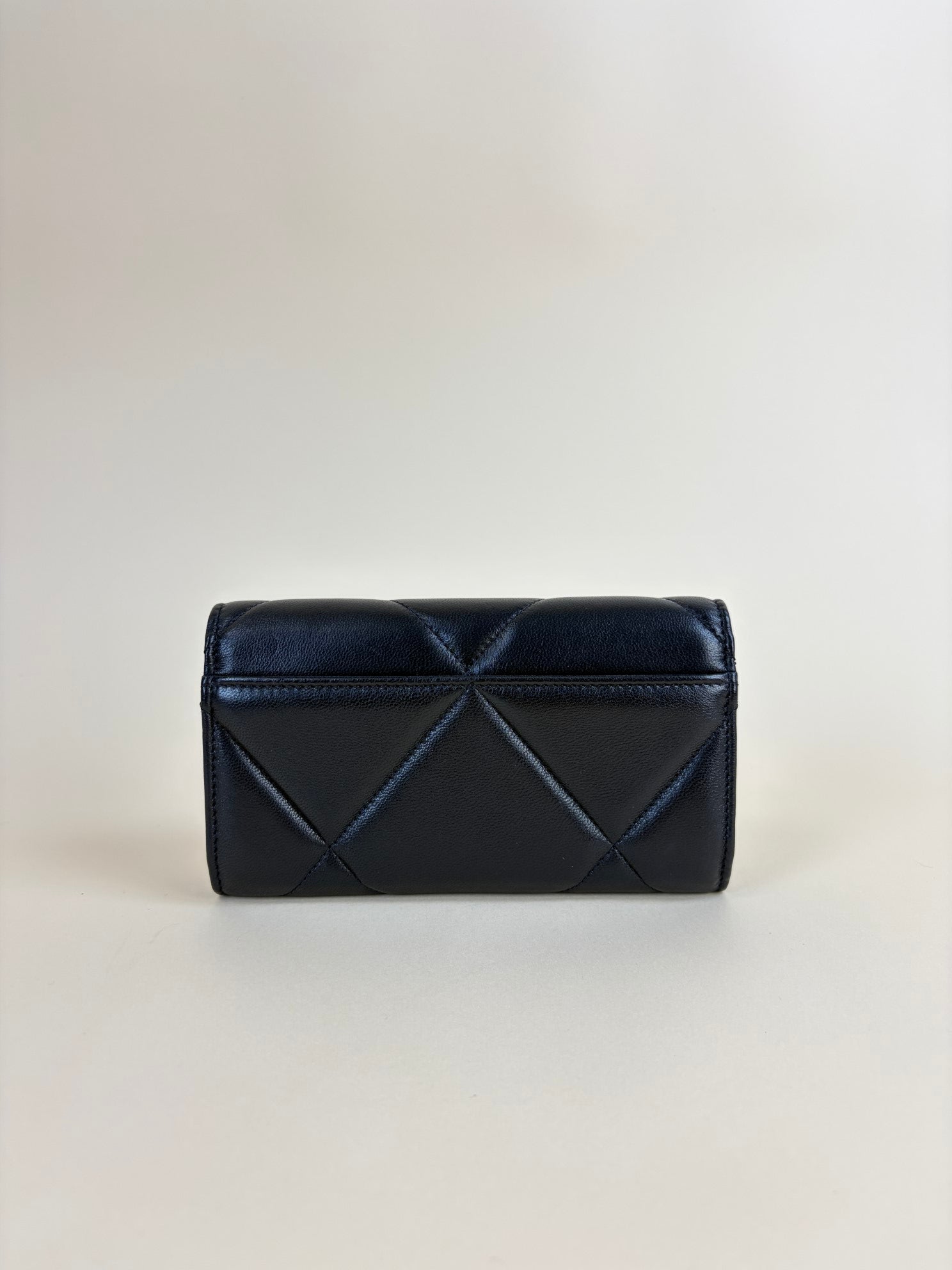 Chanel Black 19 Flap Wallet