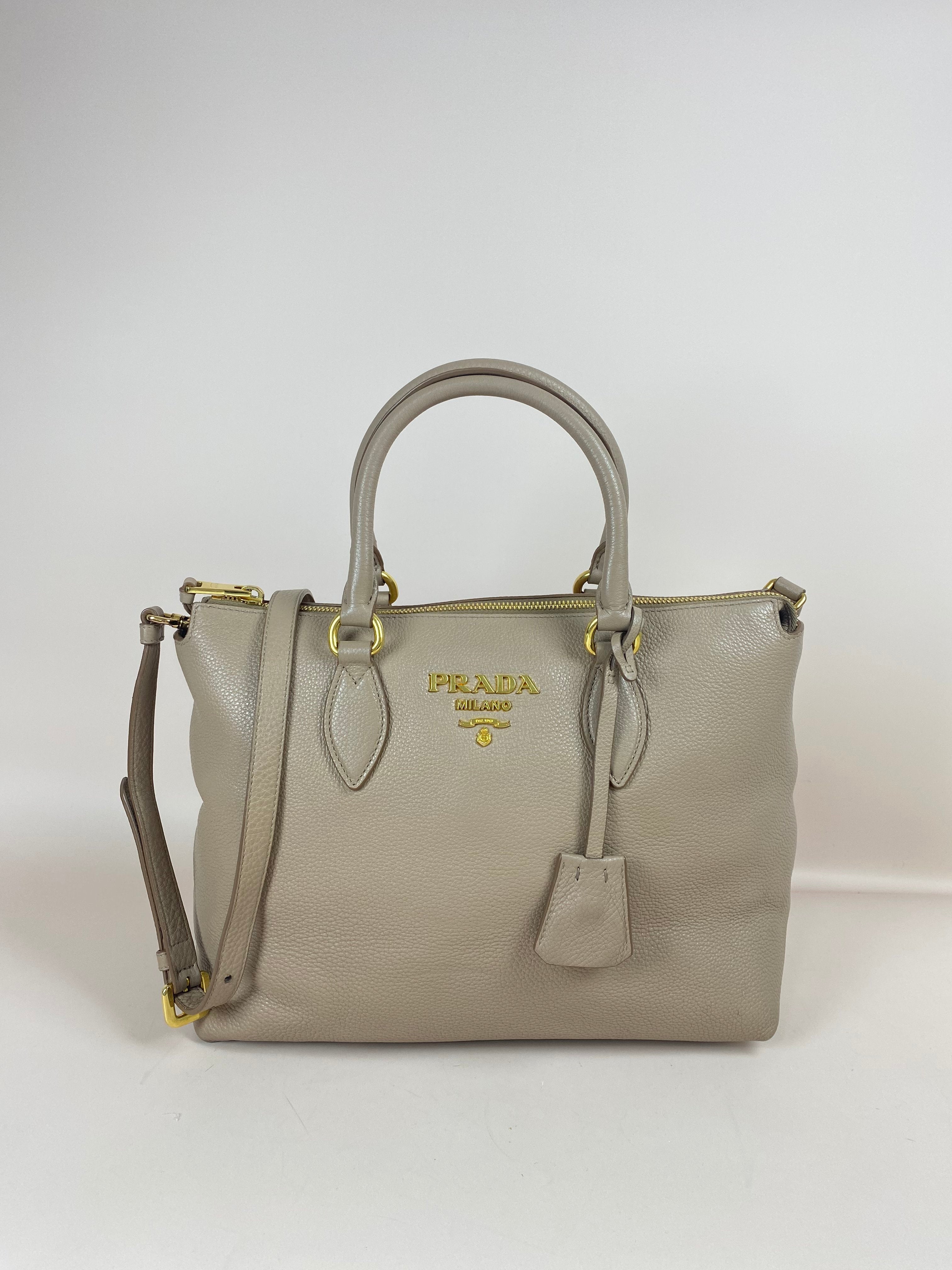 Prada Beige Vitello Daino Tote Bag