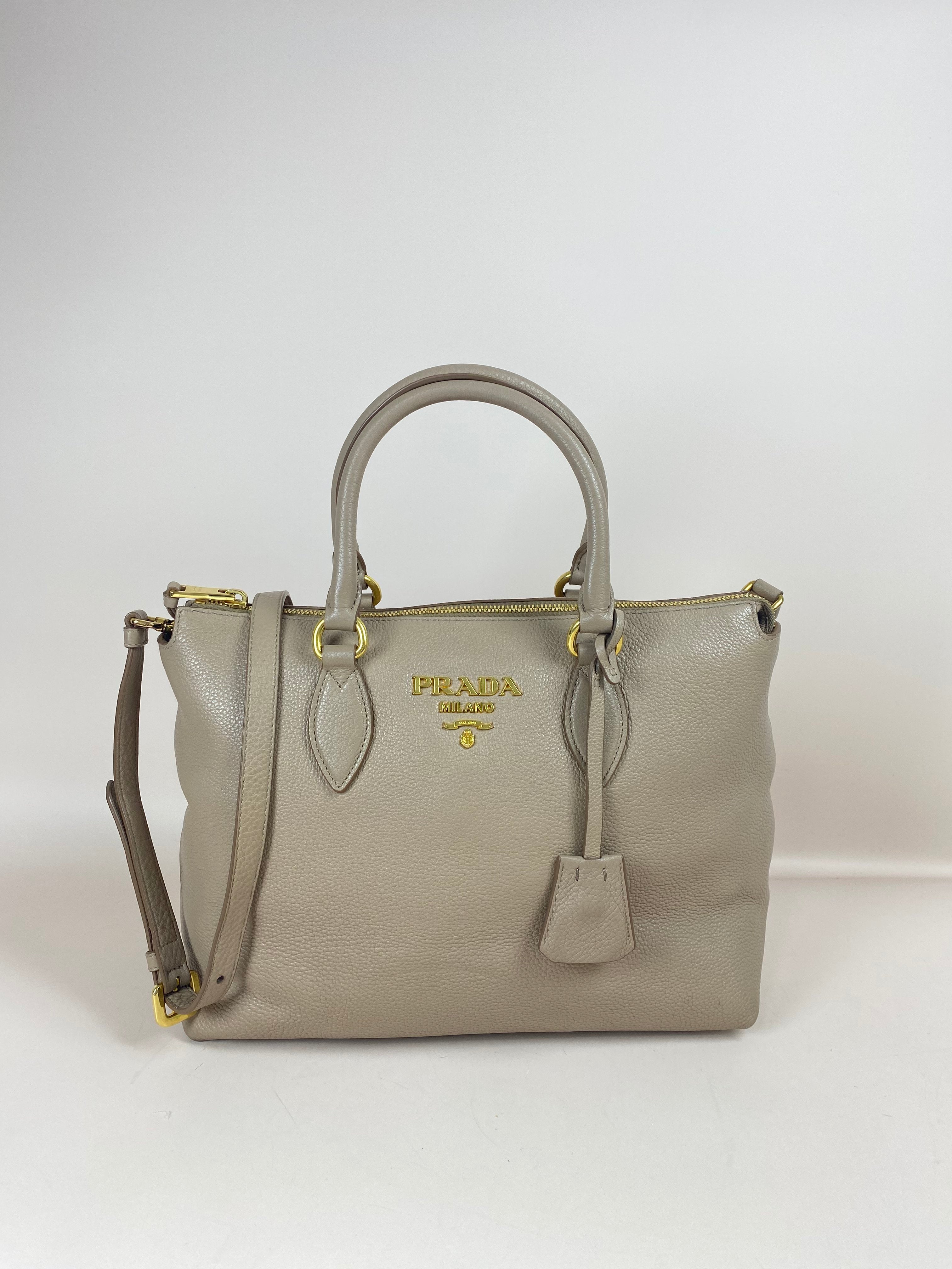 Prada Beige Vitello Daino Tote Bag