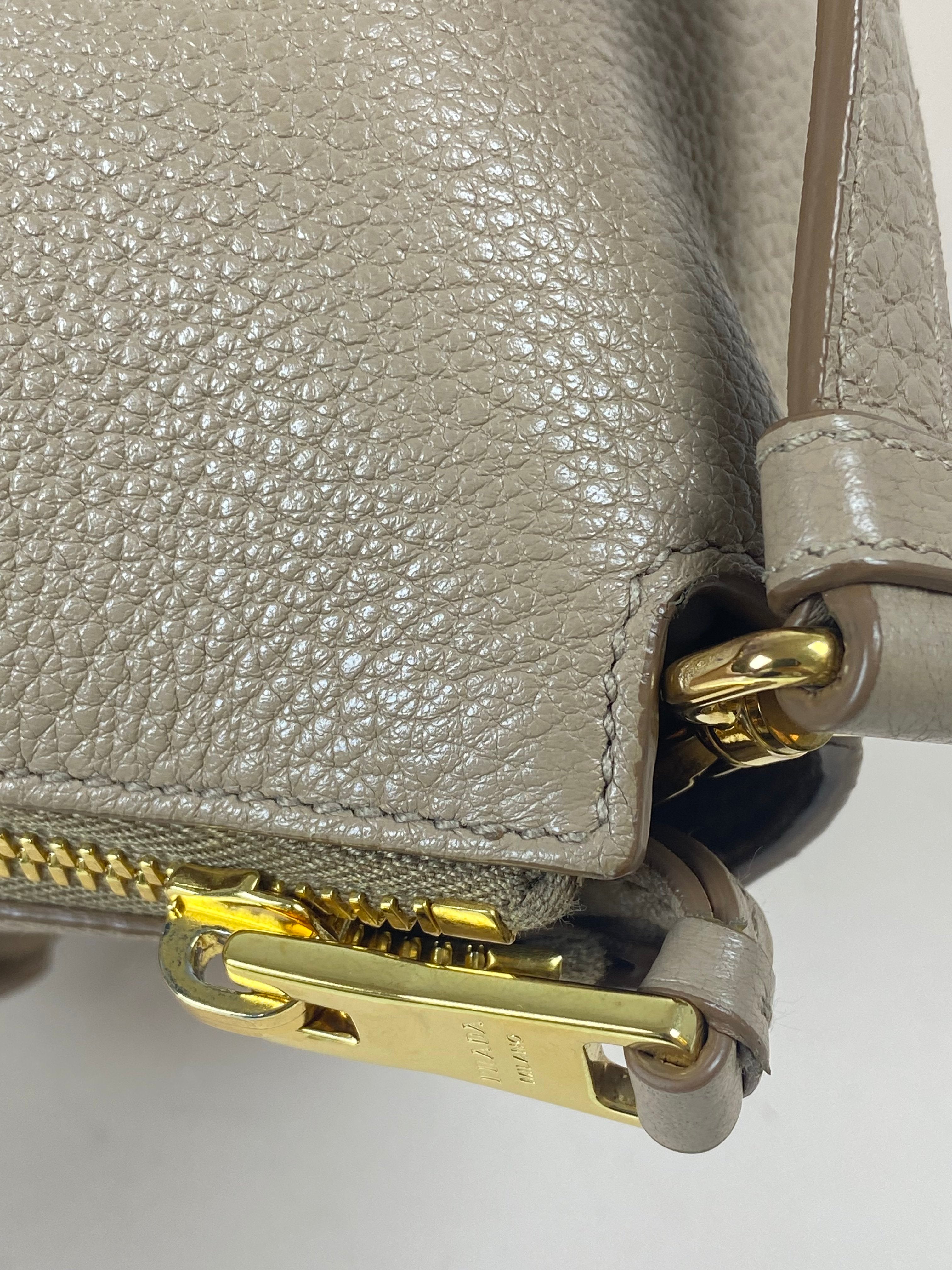 Prada Beige Vitello Daino Tote Bag