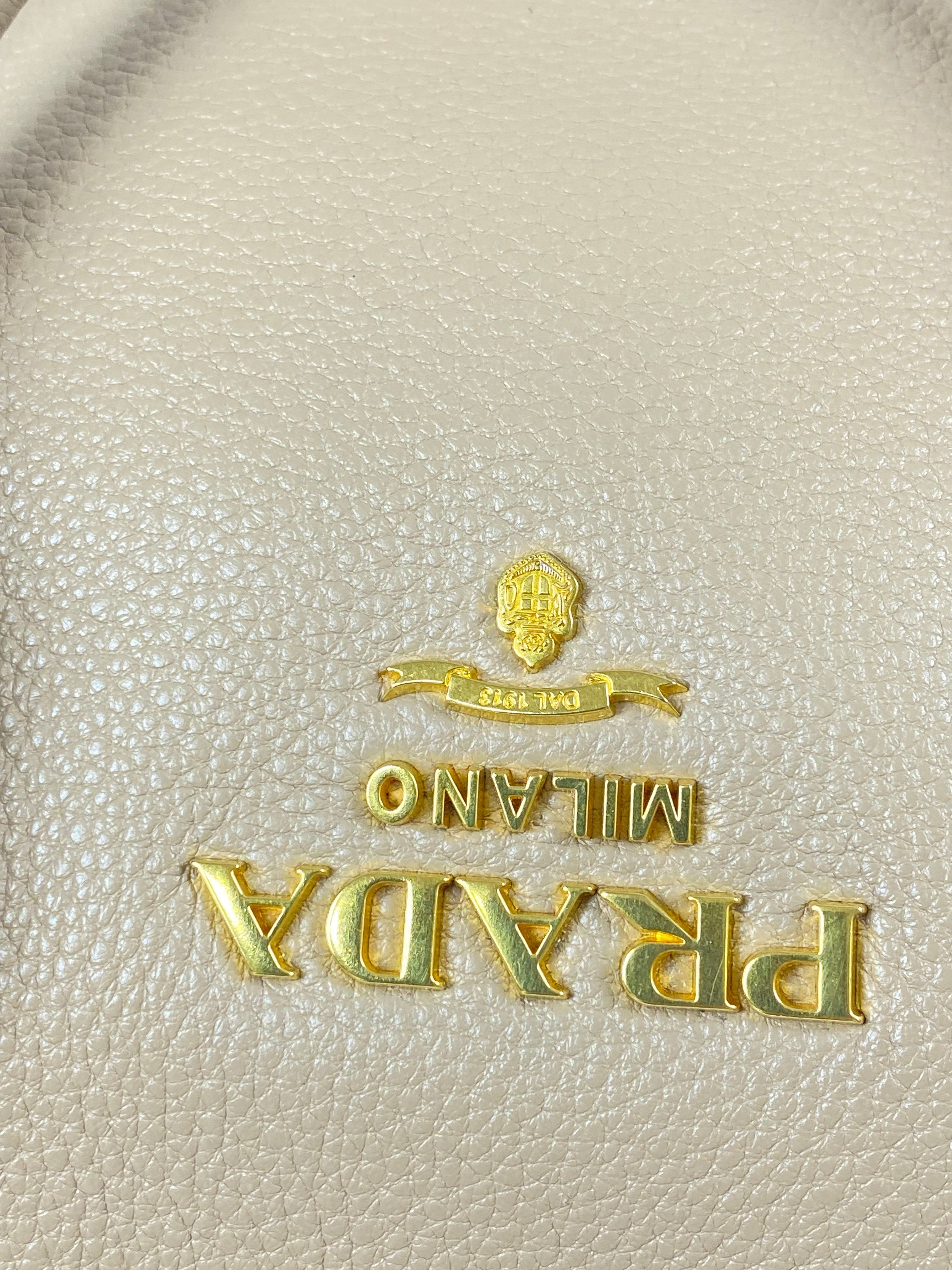 Prada Beige Vitello Daino Tote Bag