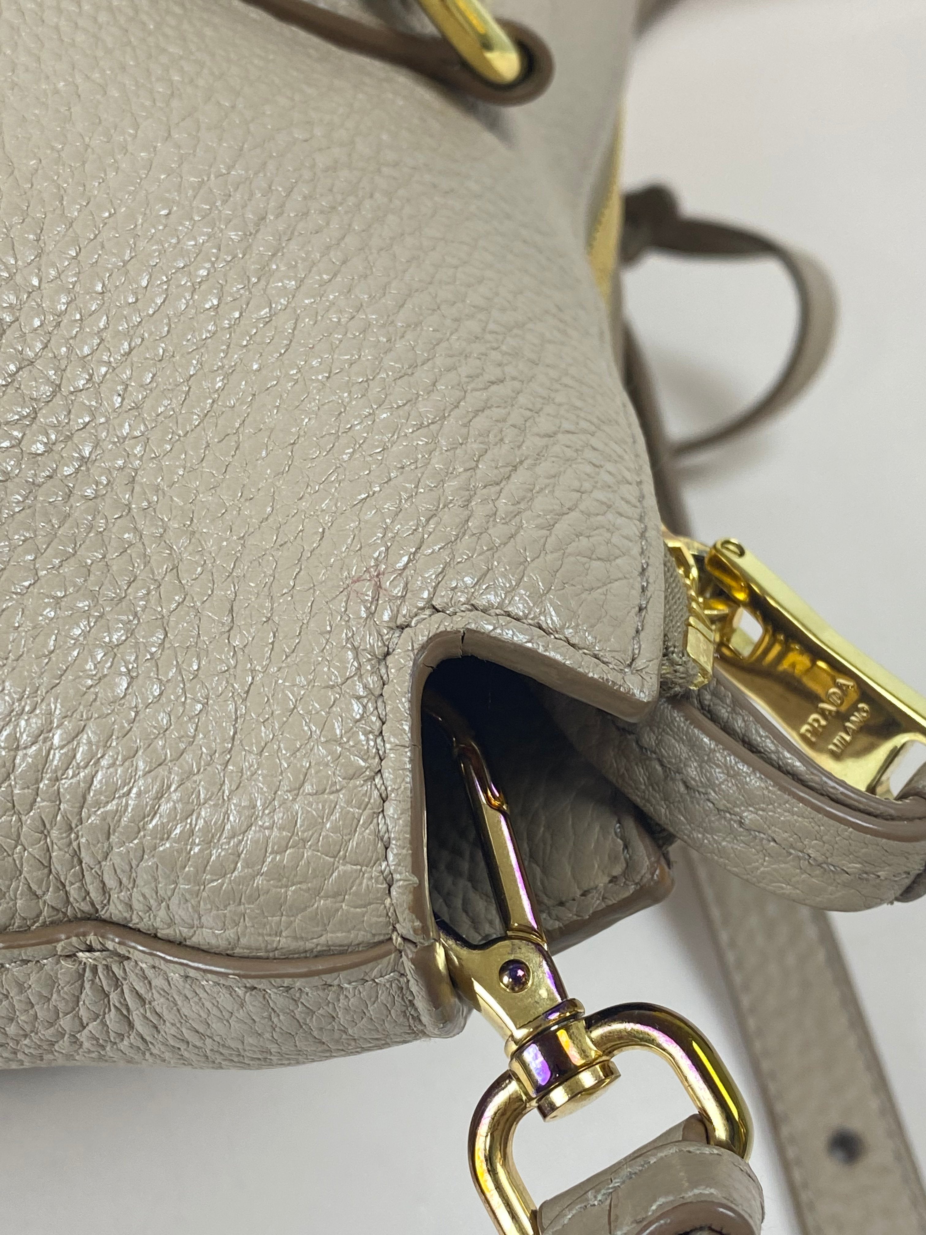 Prada Beige Vitello Daino Tote Bag