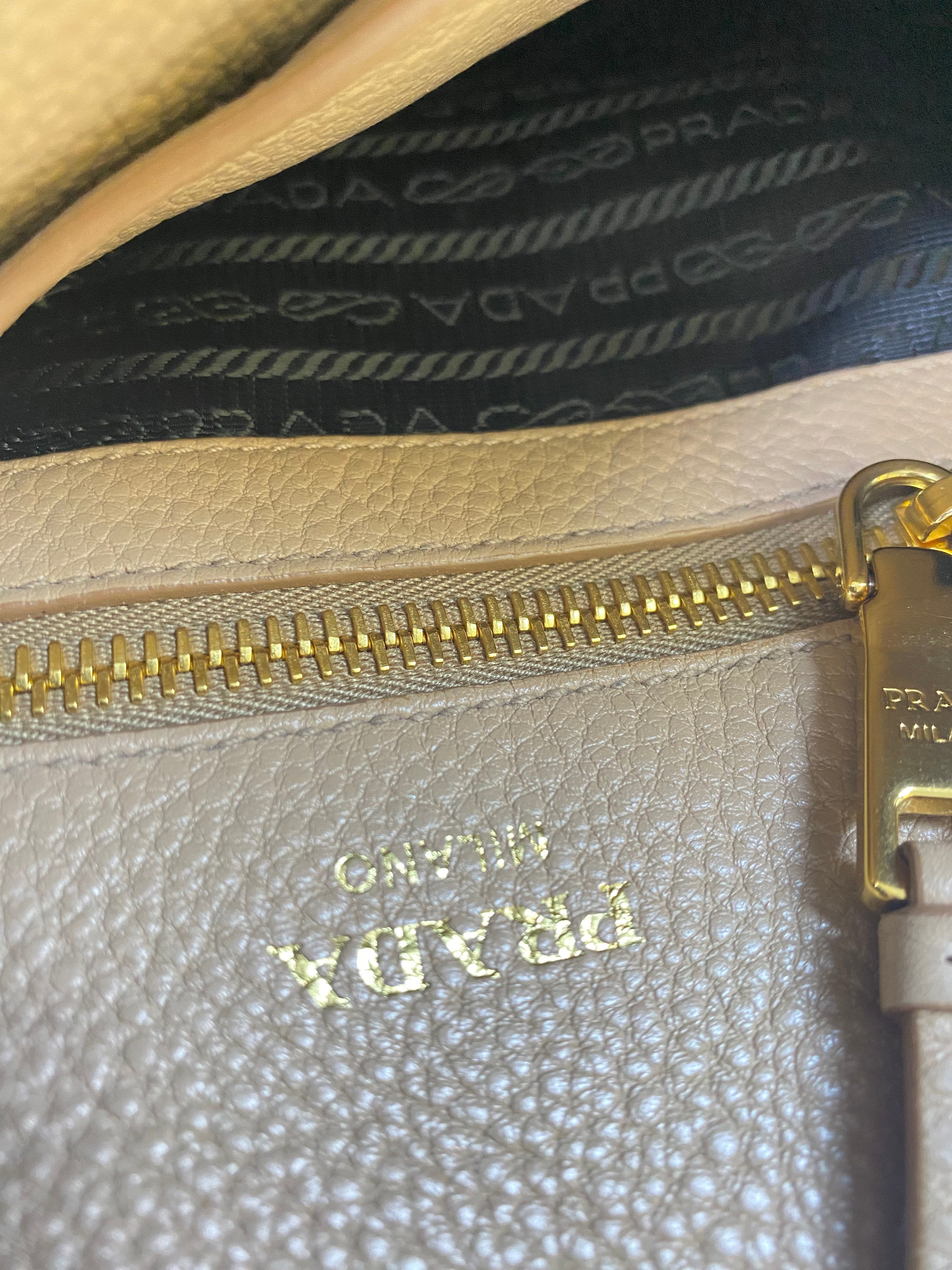 Prada Beige Vitello Daino Tote Bag