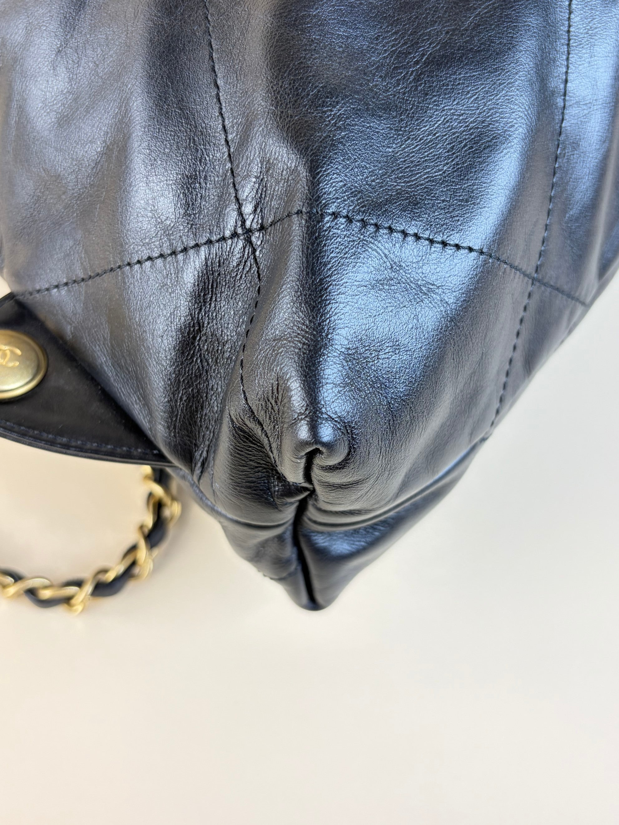 Chanel Black zz chinny calfskin quilted Backpack Bag