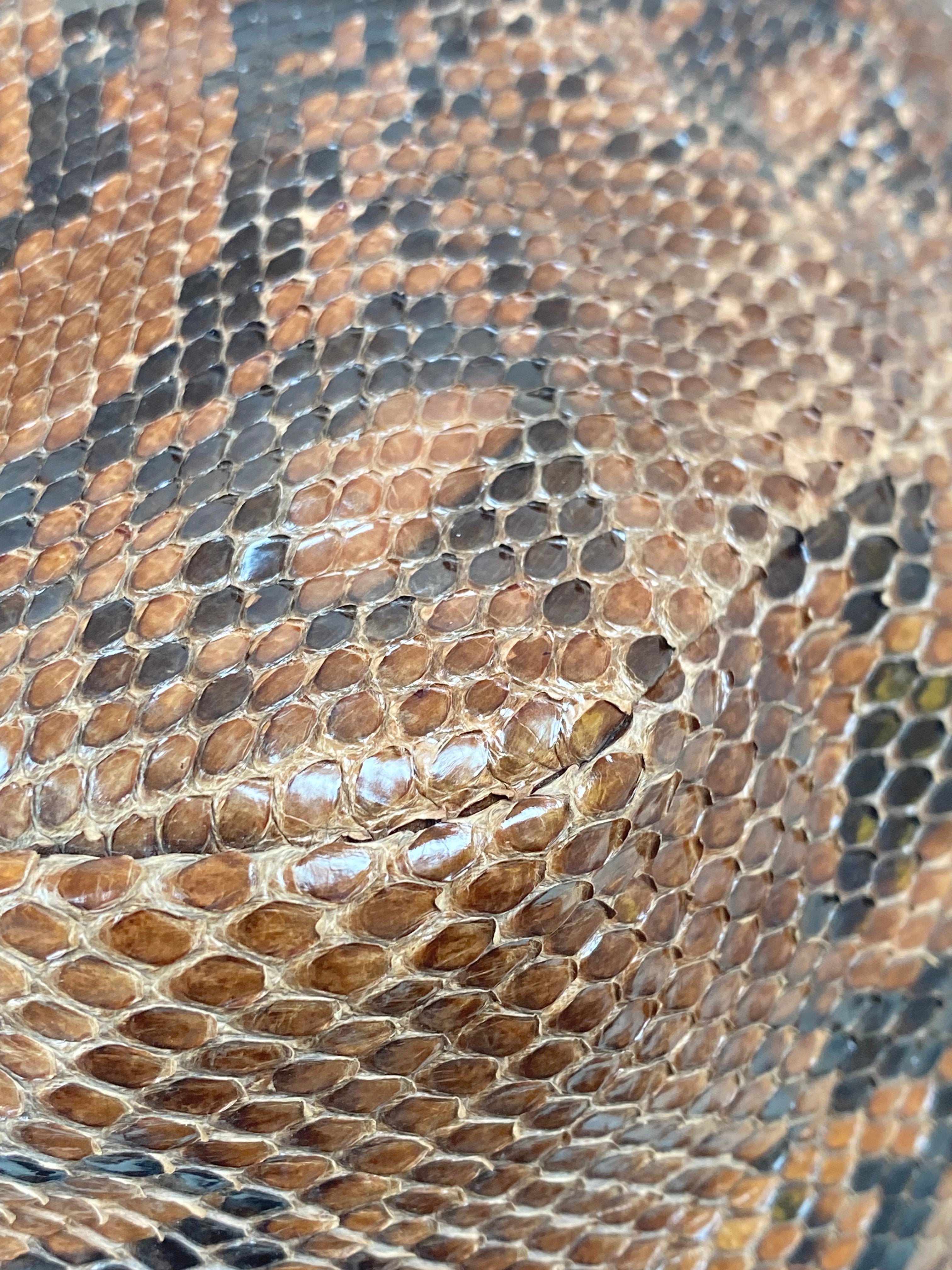 Prada Brown Python Bauletto Large Top Handle Bag
