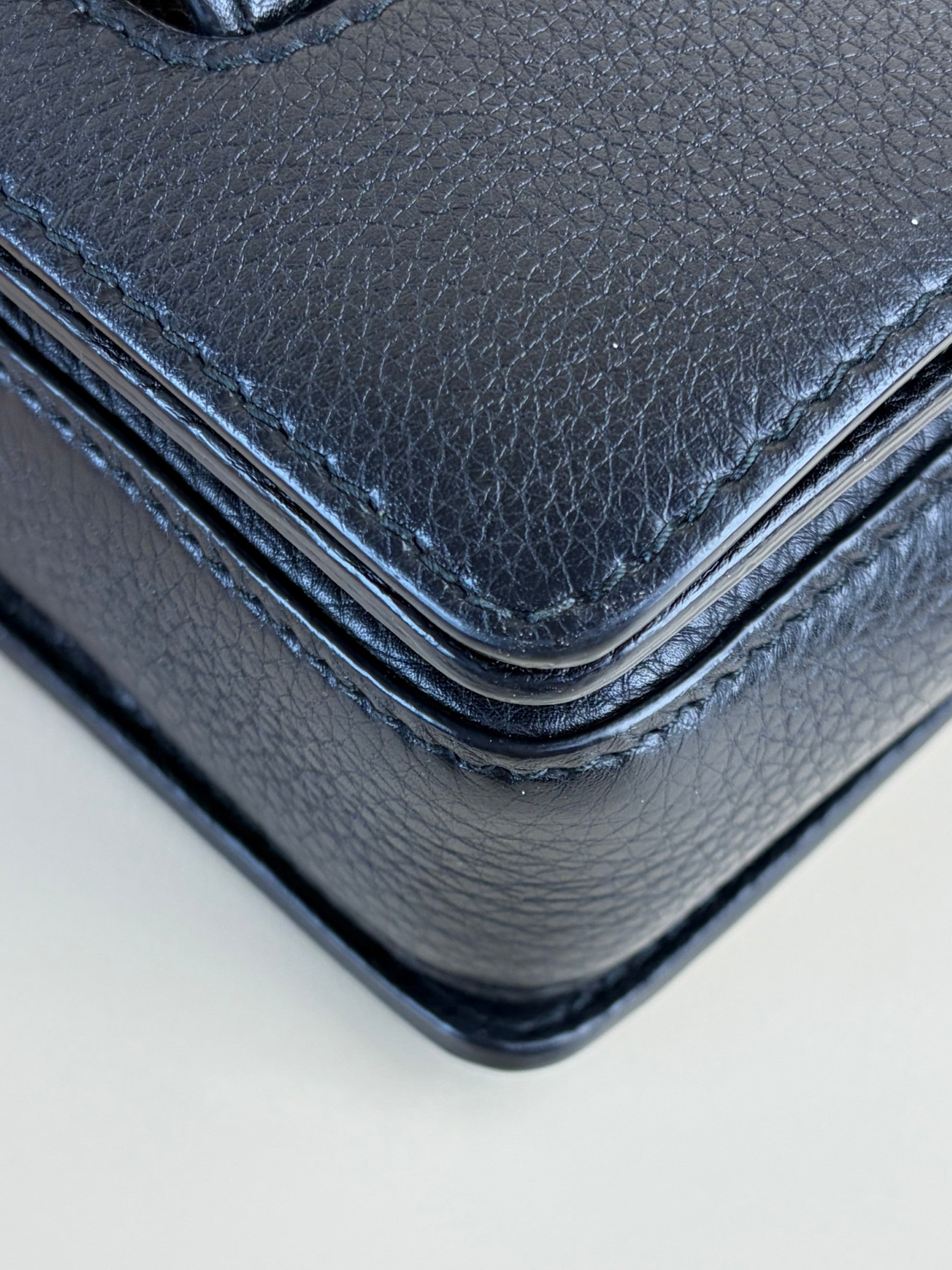 Dior black grained calfskin Dior evolution flap bag