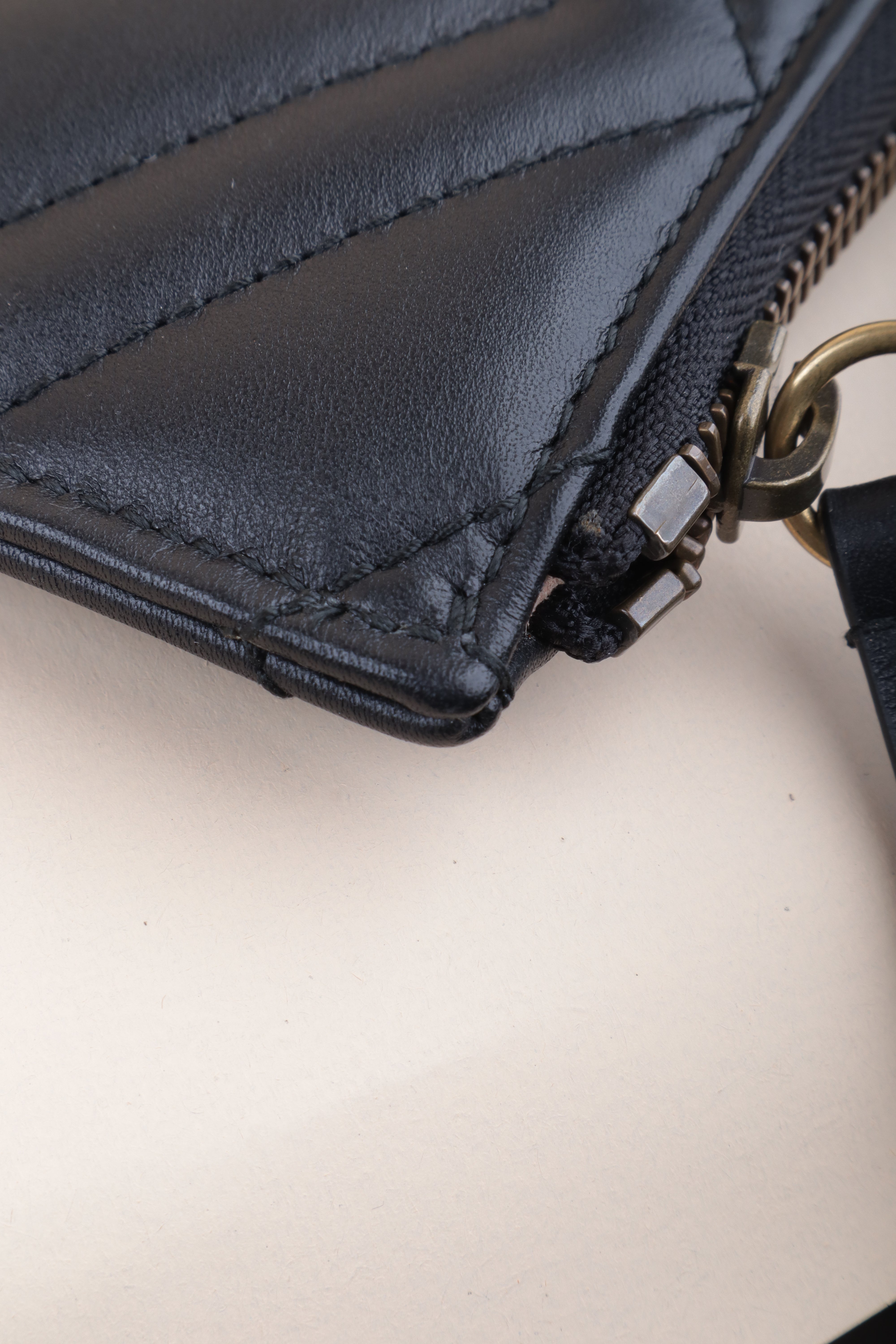 Gucci Black GG Portfolio Marmont Pouch