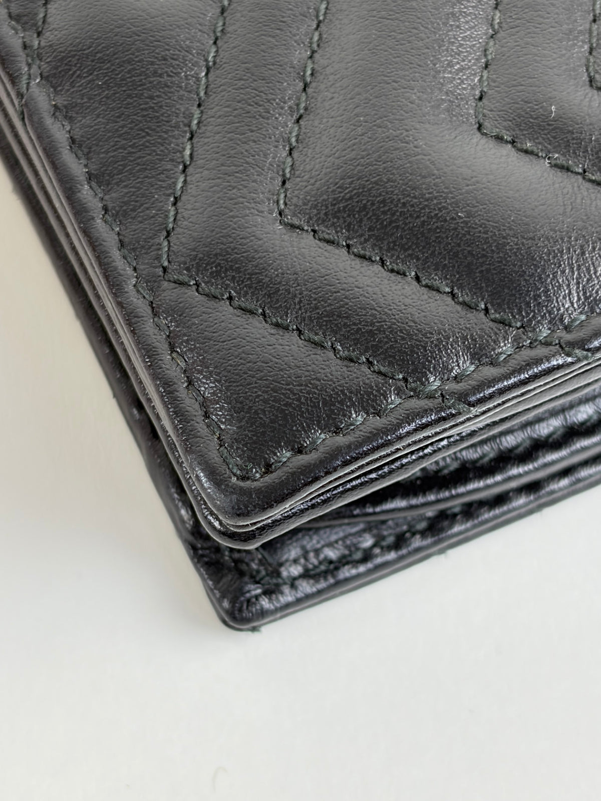 Gucci black gg Marmont card case wallet