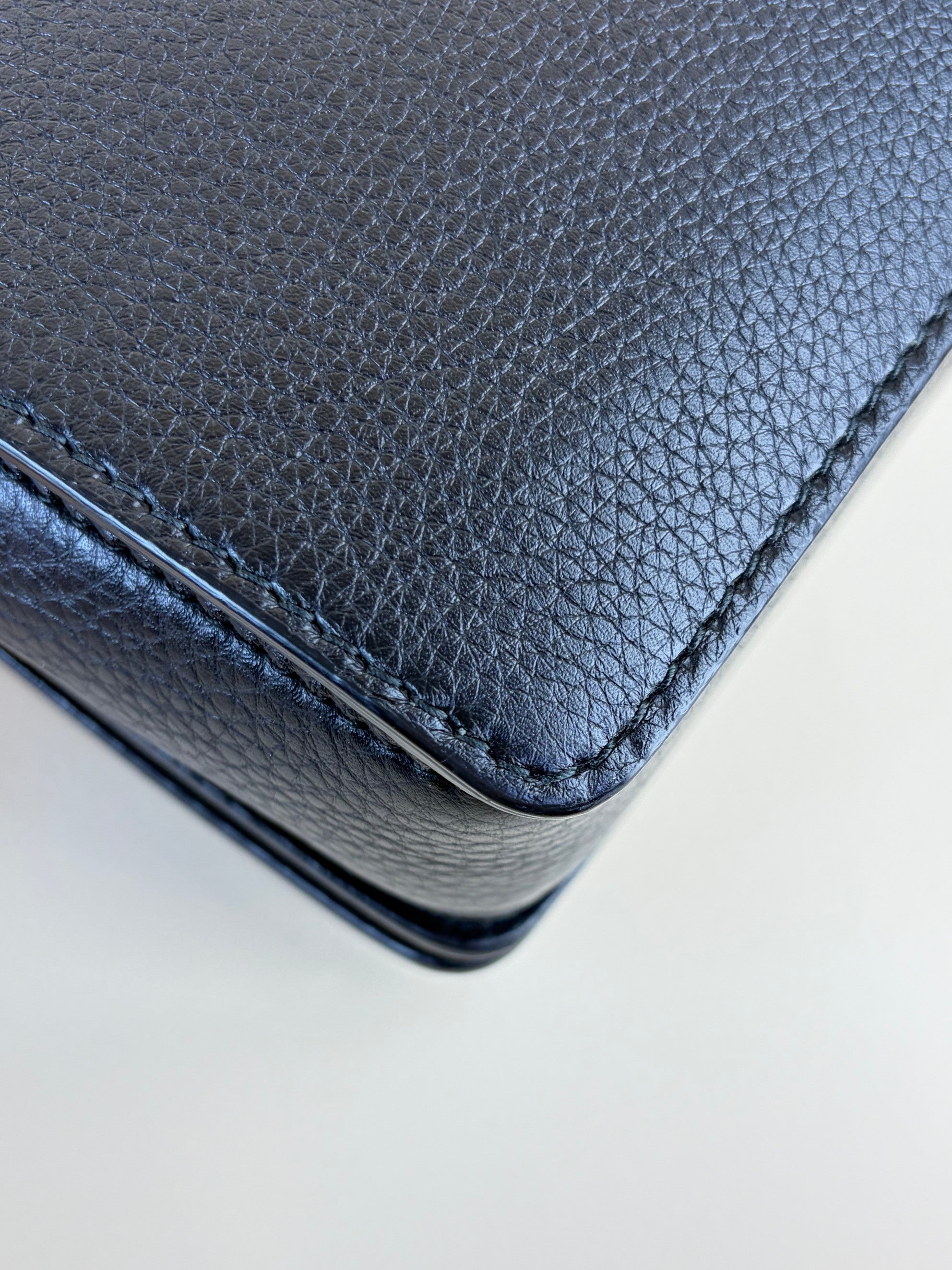 Dior black grained calfskin Dior evolution flap bag