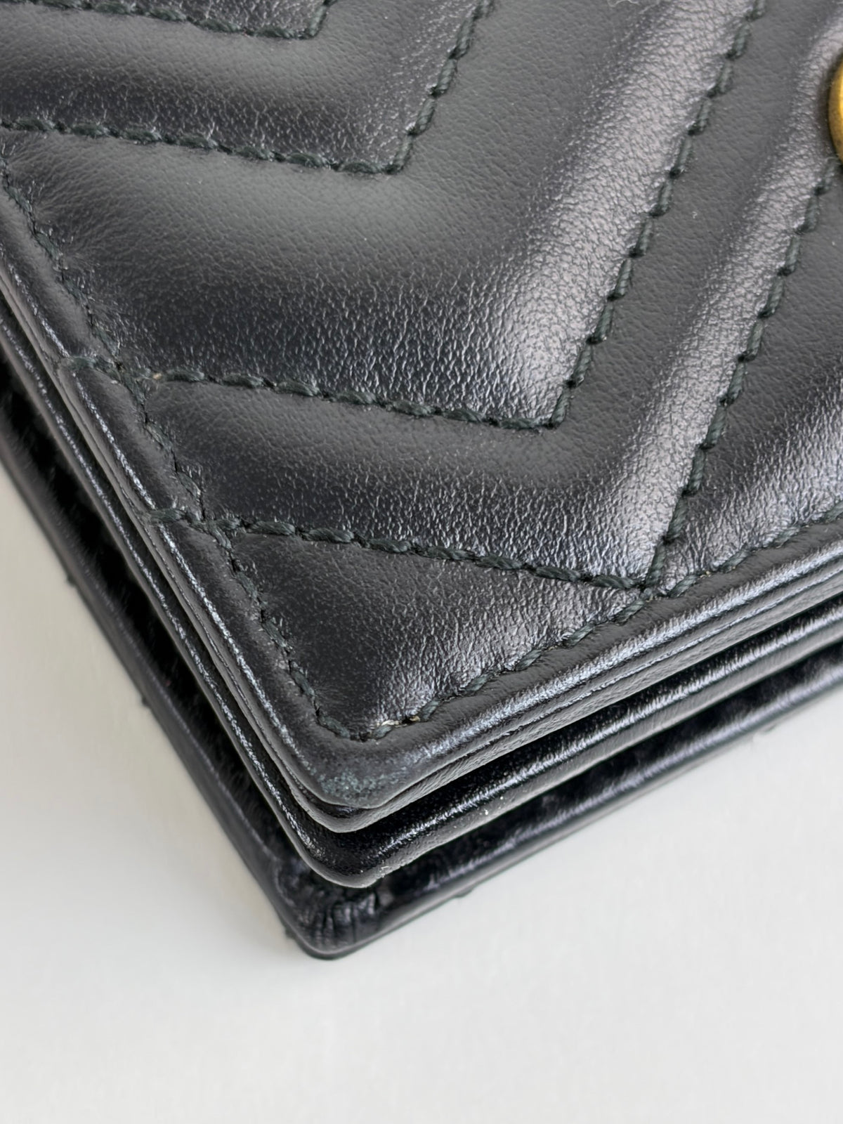 Gucci black gg Marmont card case wallet