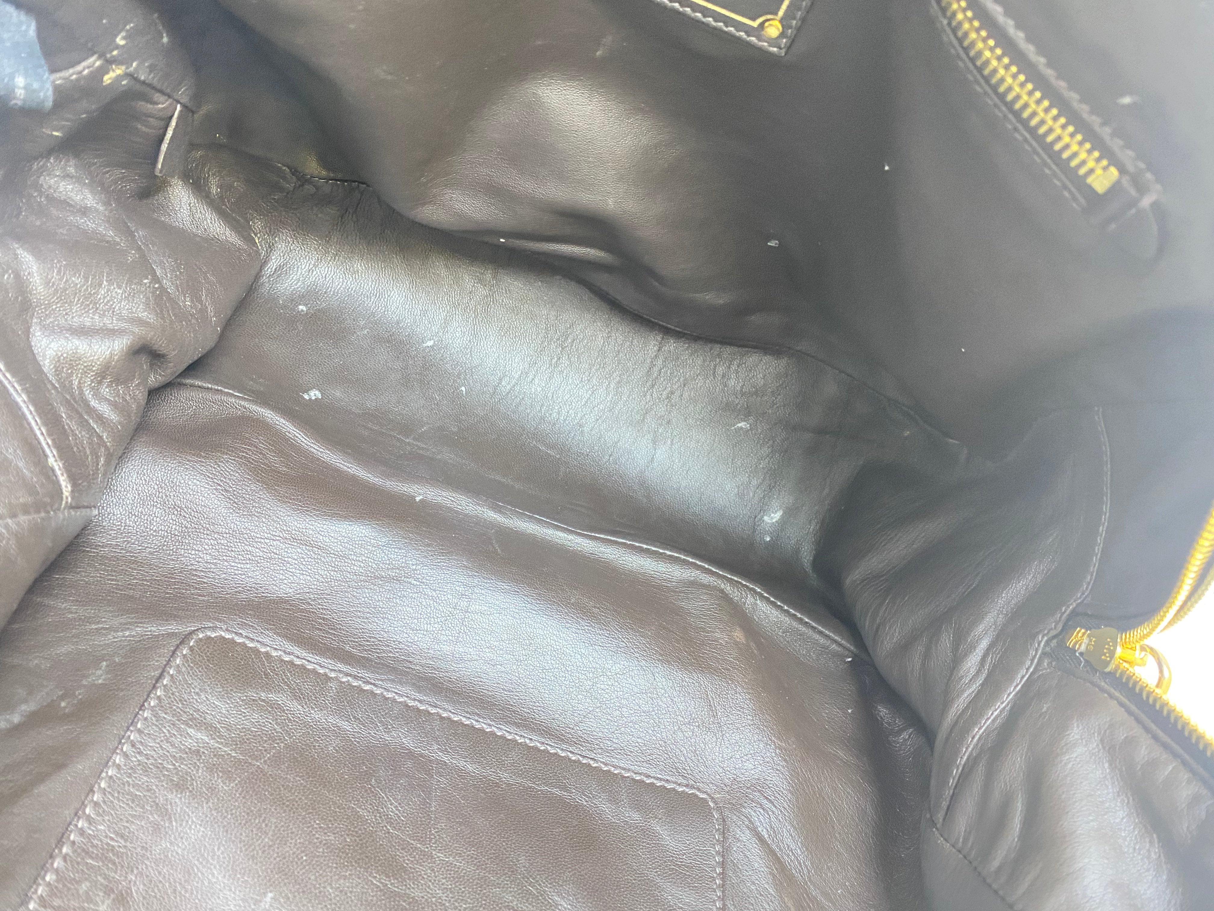 Prada Brown Python Bauletto Large Top Handle Bag