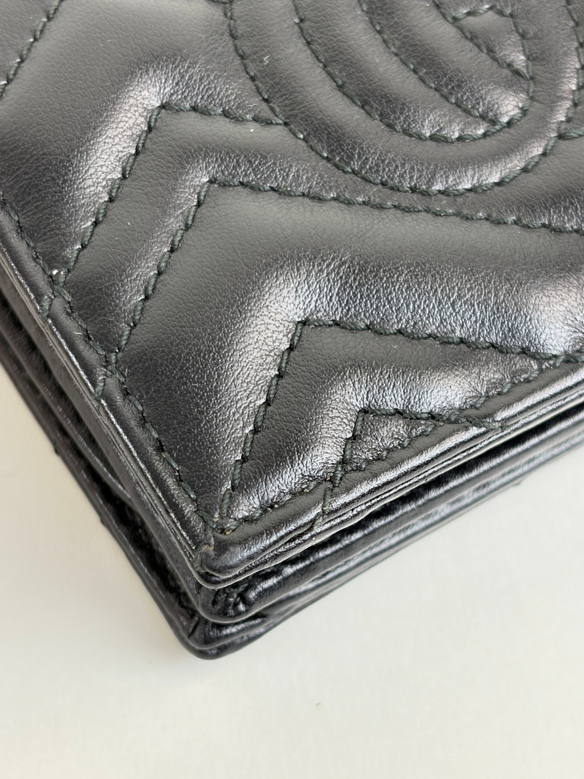 Gucci black gg Marmont card case wallet