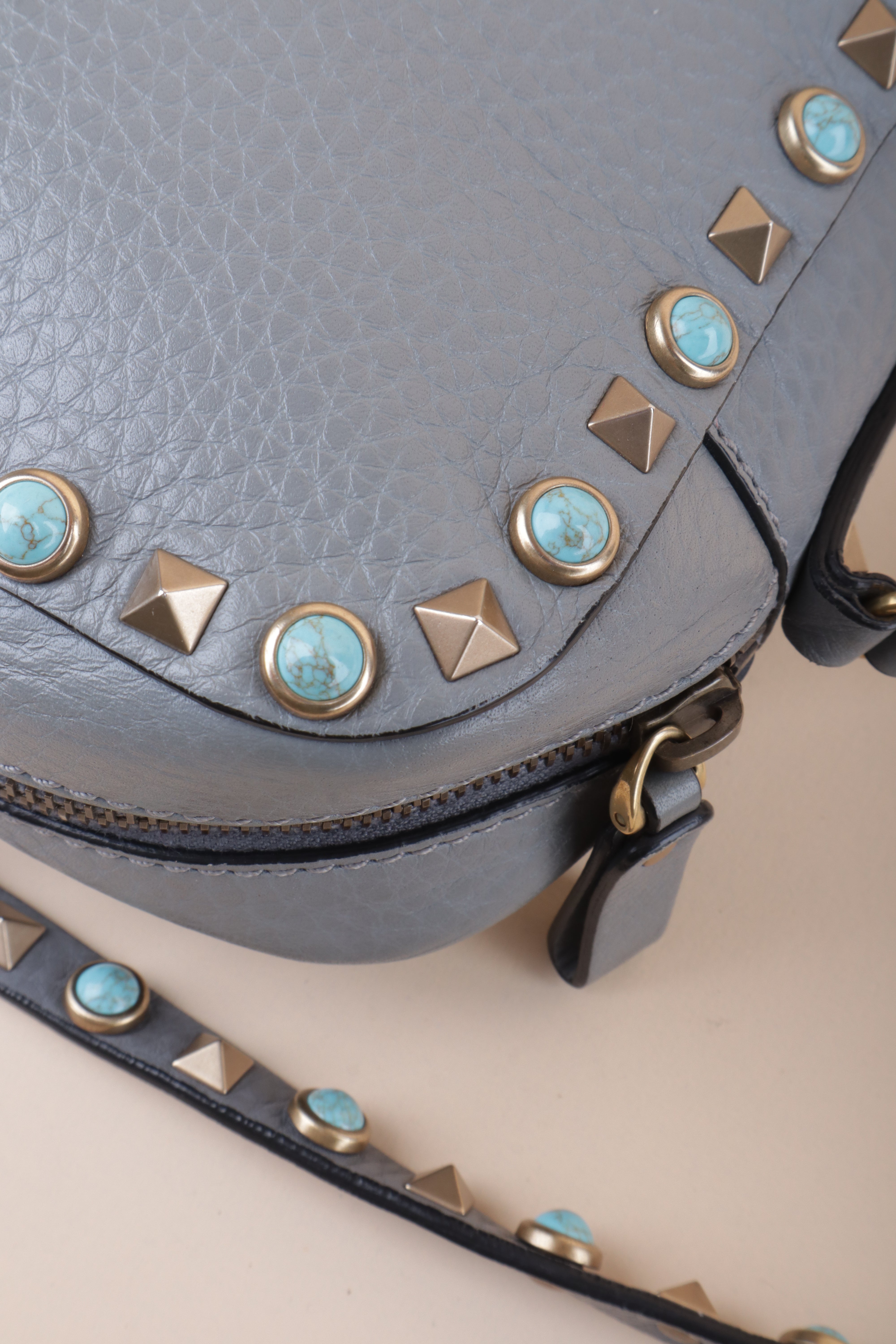 Valentino Grey Rolling Camera Crossbody Bag