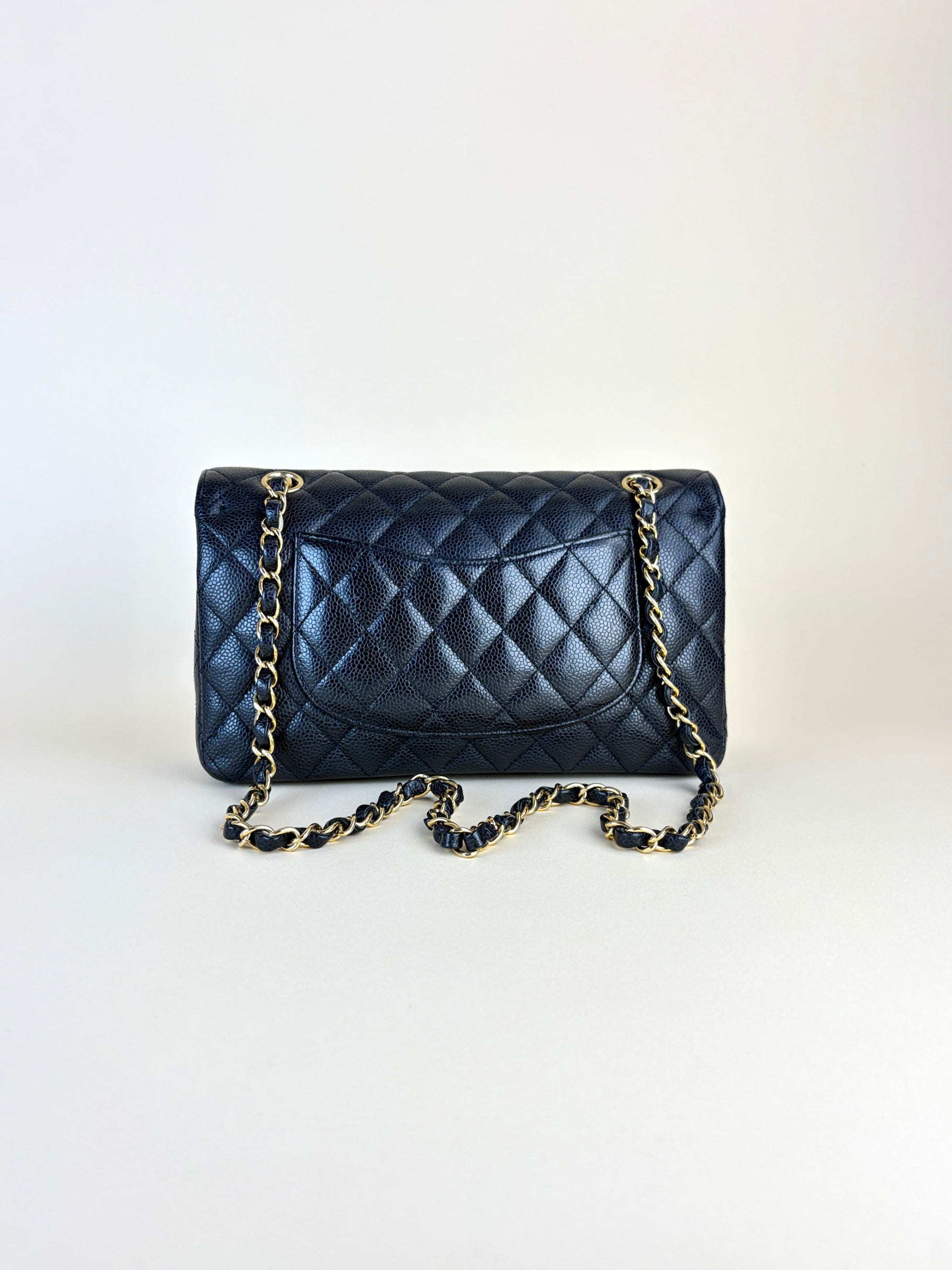 Chanel Black Classic Double Flap Medium Bag