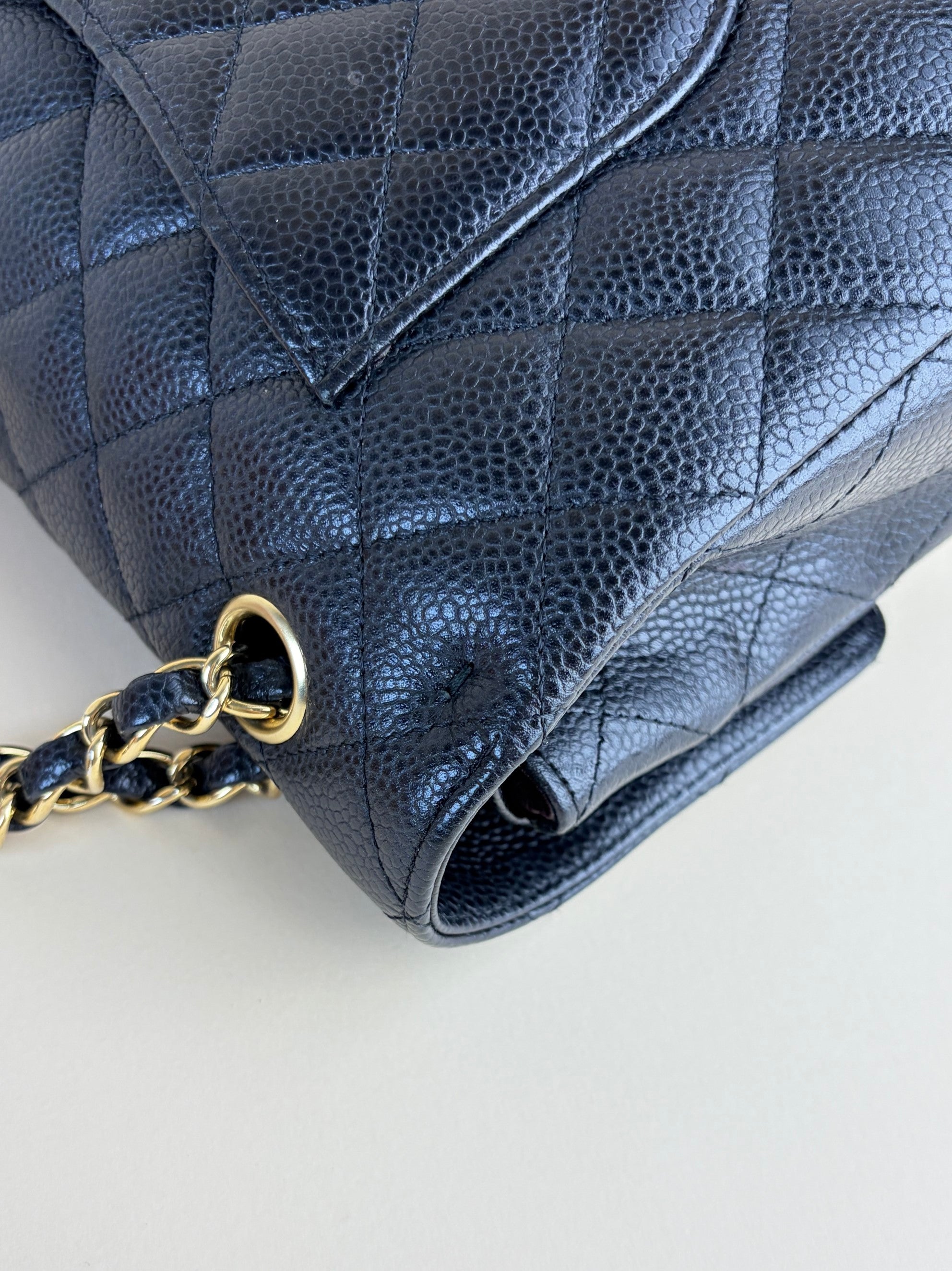 Chanel Black Classic Double Flap Medium Bag