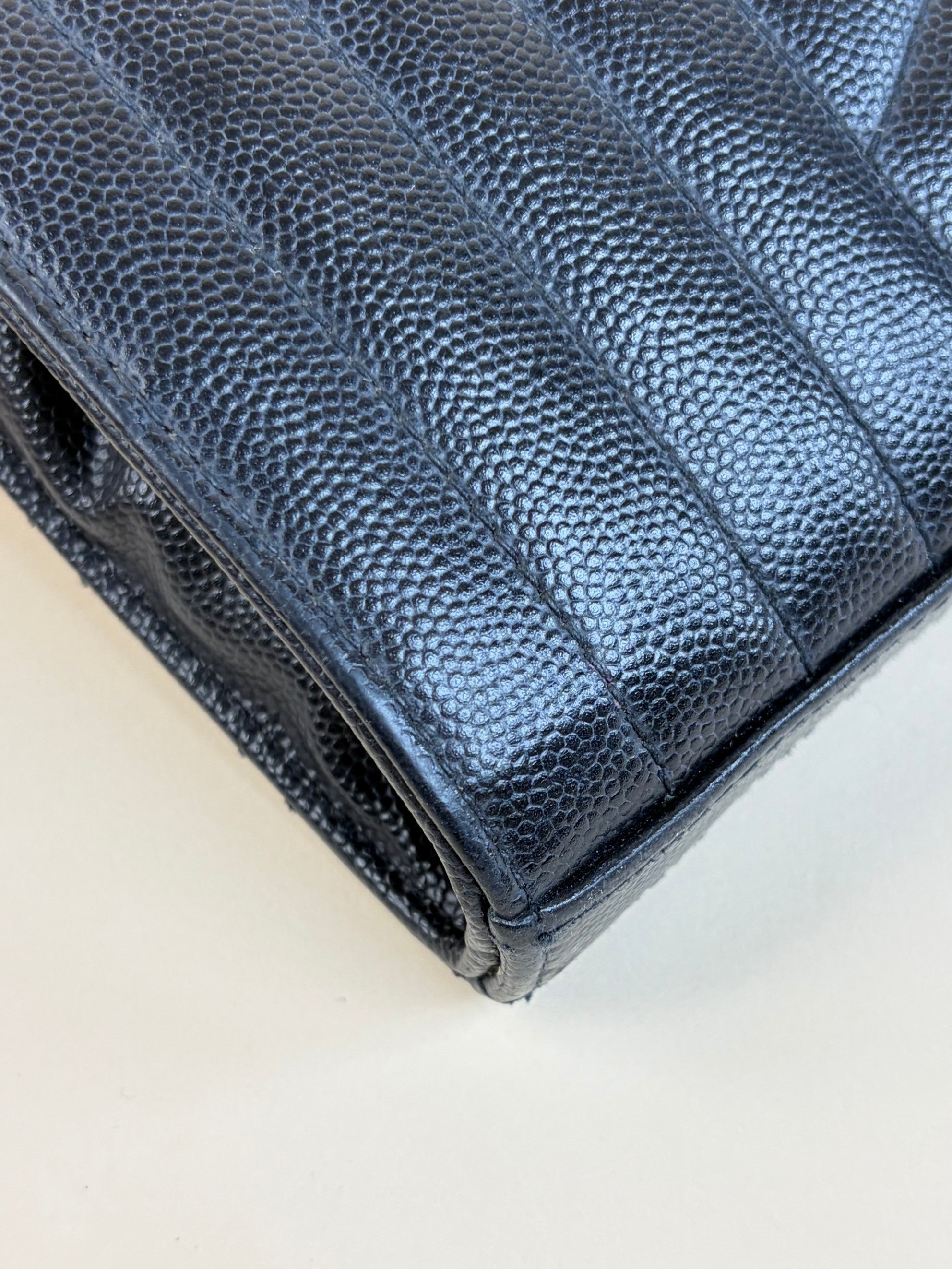 YSL Black classic Cassandrea chain wallet in grain de Poudre leather