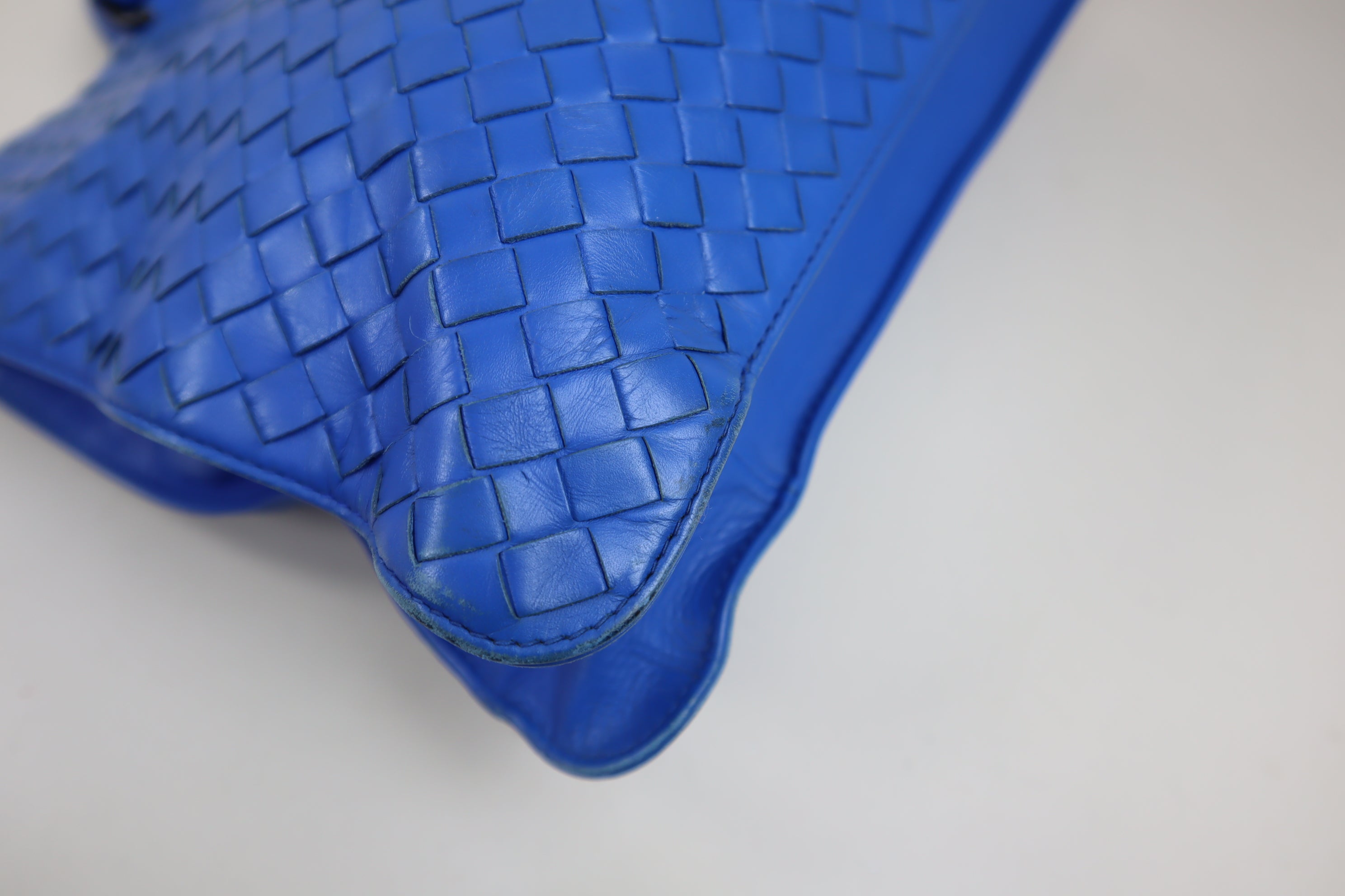 Bottega Veneta Blue Briefcase Intrecciato Tote Bag