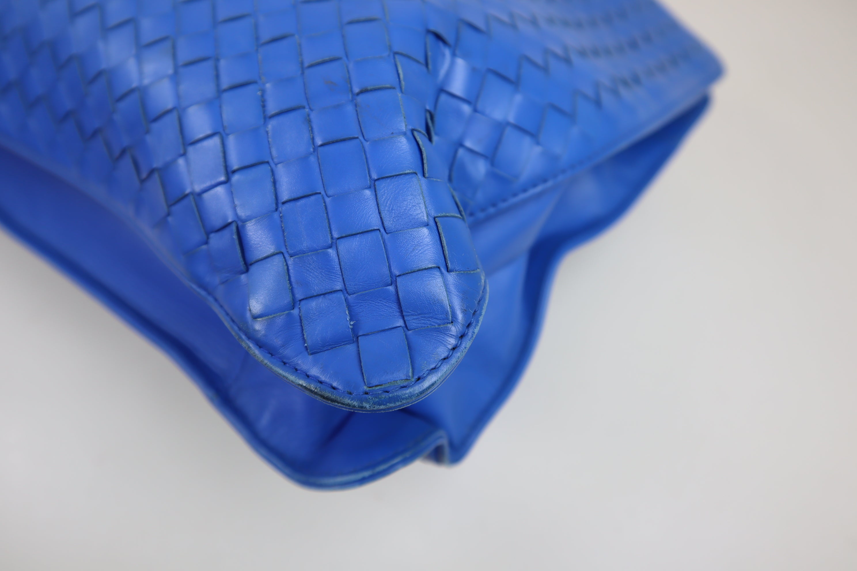 Bottega Veneta Blue Briefcase Intrecciato Tote Bag
