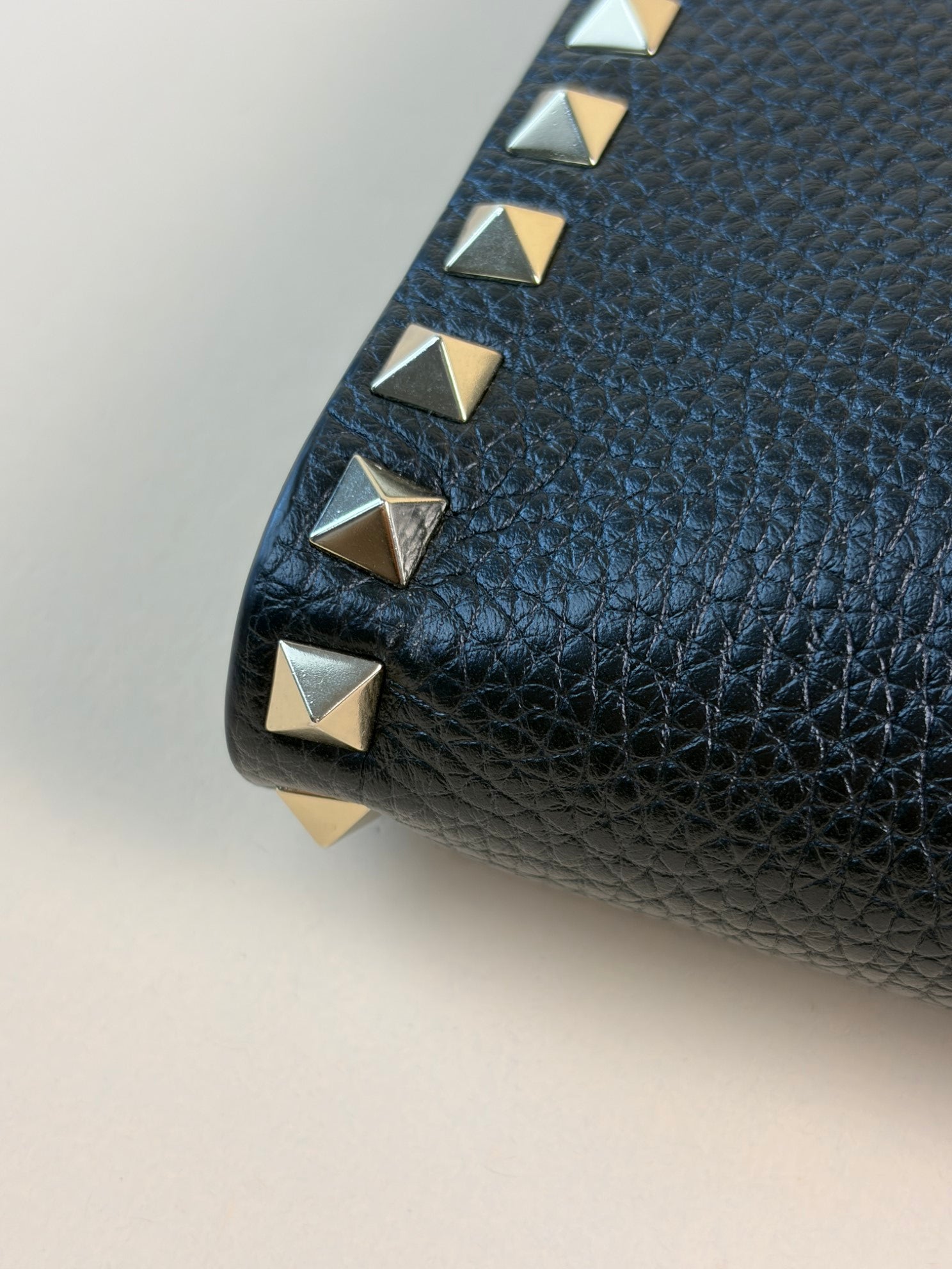 Valentino Black Rockstud Zipped Clutch