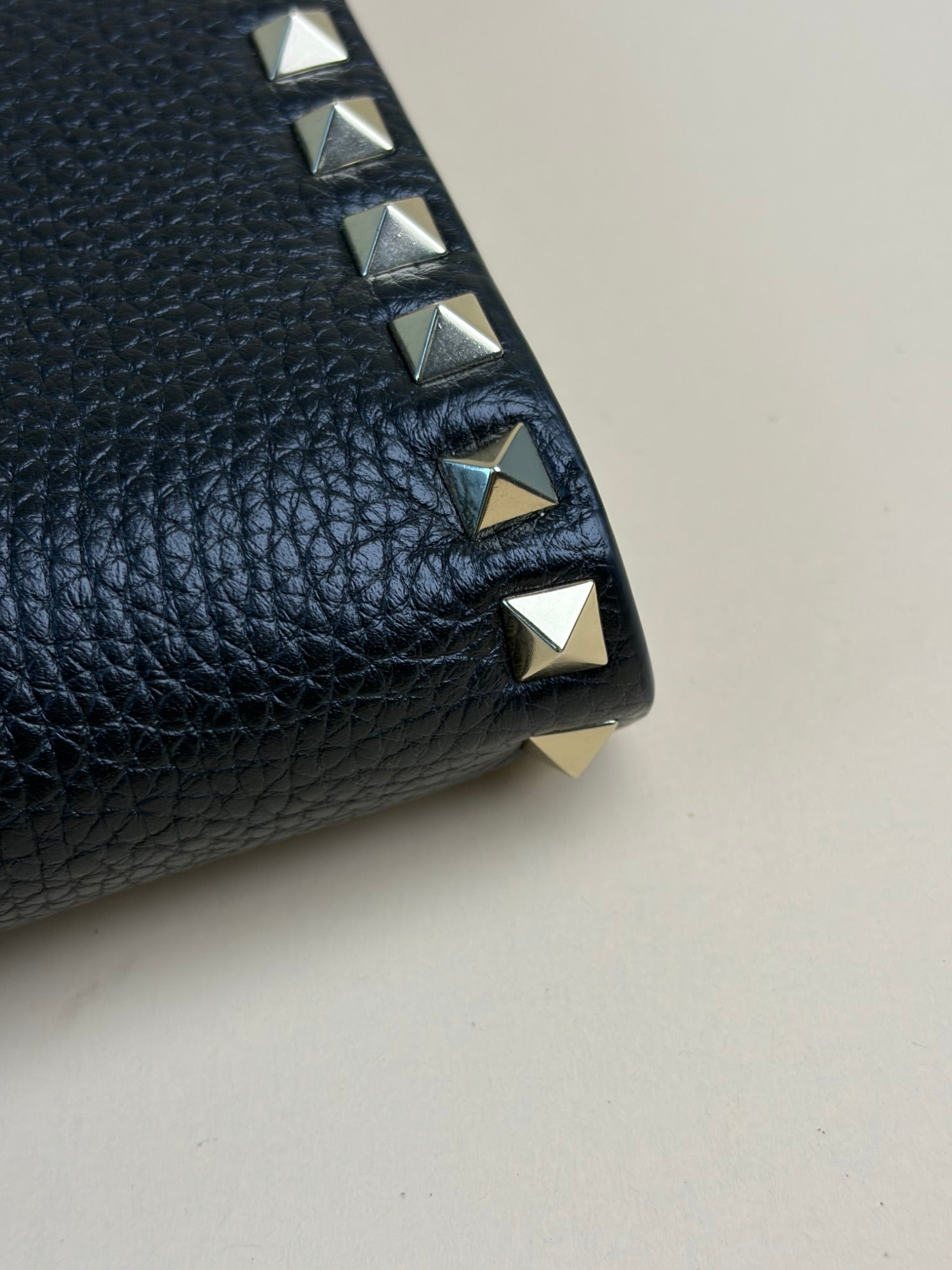 Valentino Black Rockstud Zipped Clutch