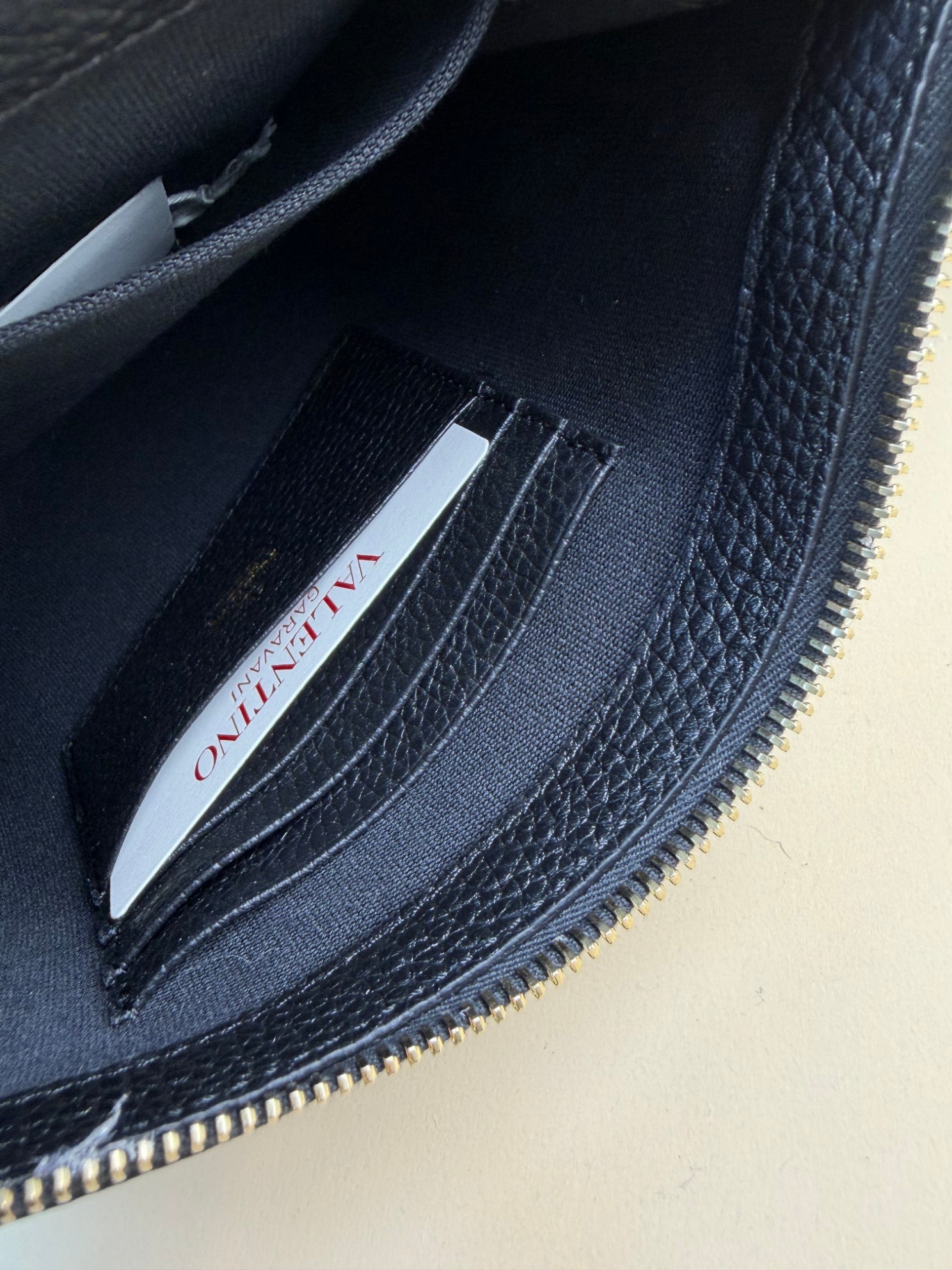 Valentino Black Rockstud Zipped Clutch