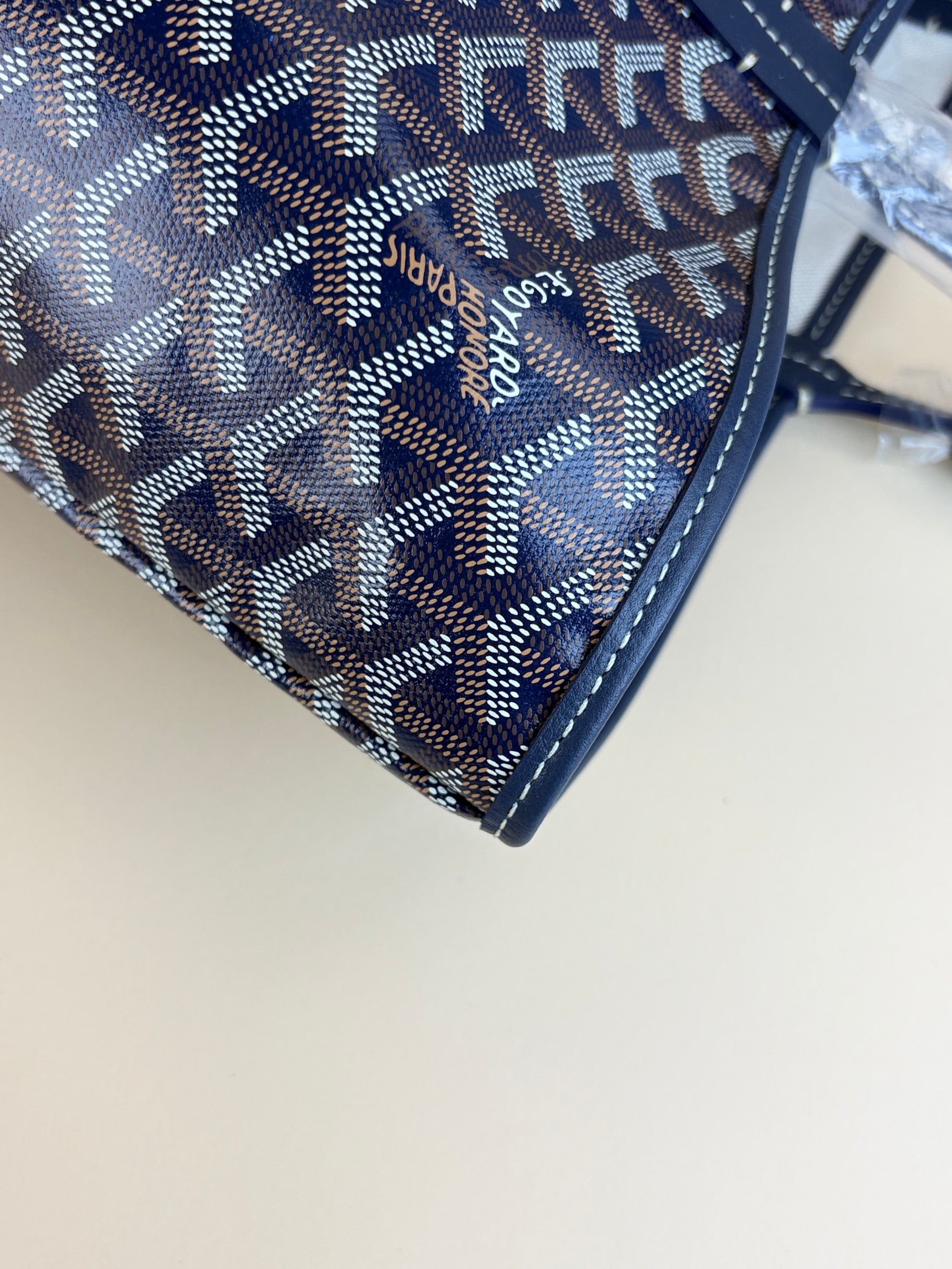 Goyard nave blue gabardine Saint louis pm tote bag