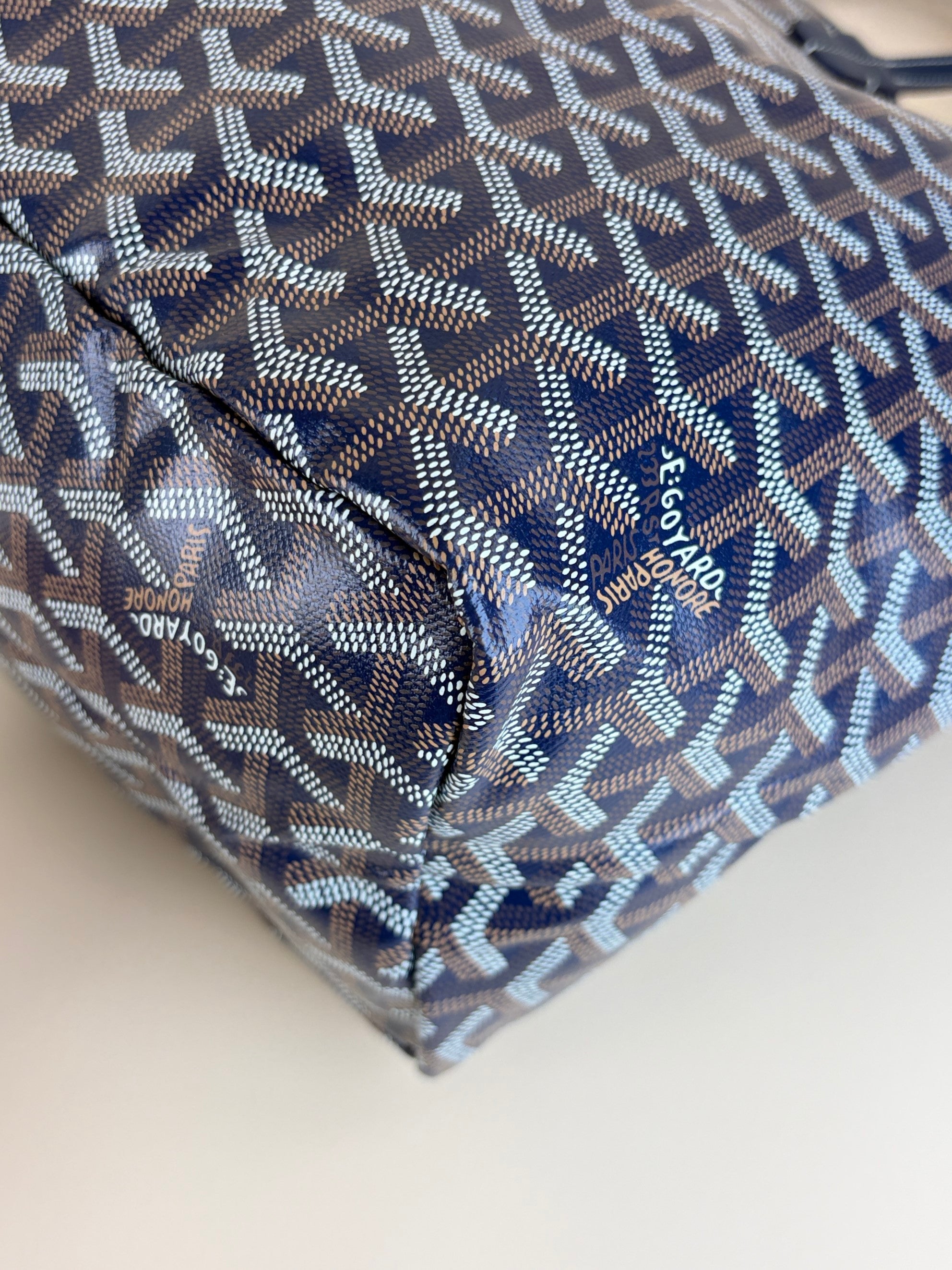 Goyard nave blue gabardine Saint louis pm tote bag