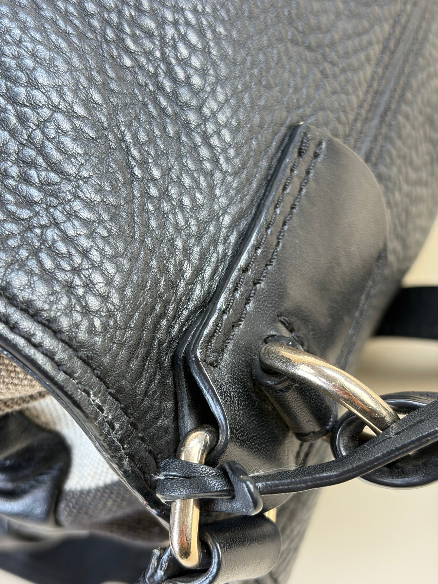 Burberry black calfskin Ashby medium hobo bag