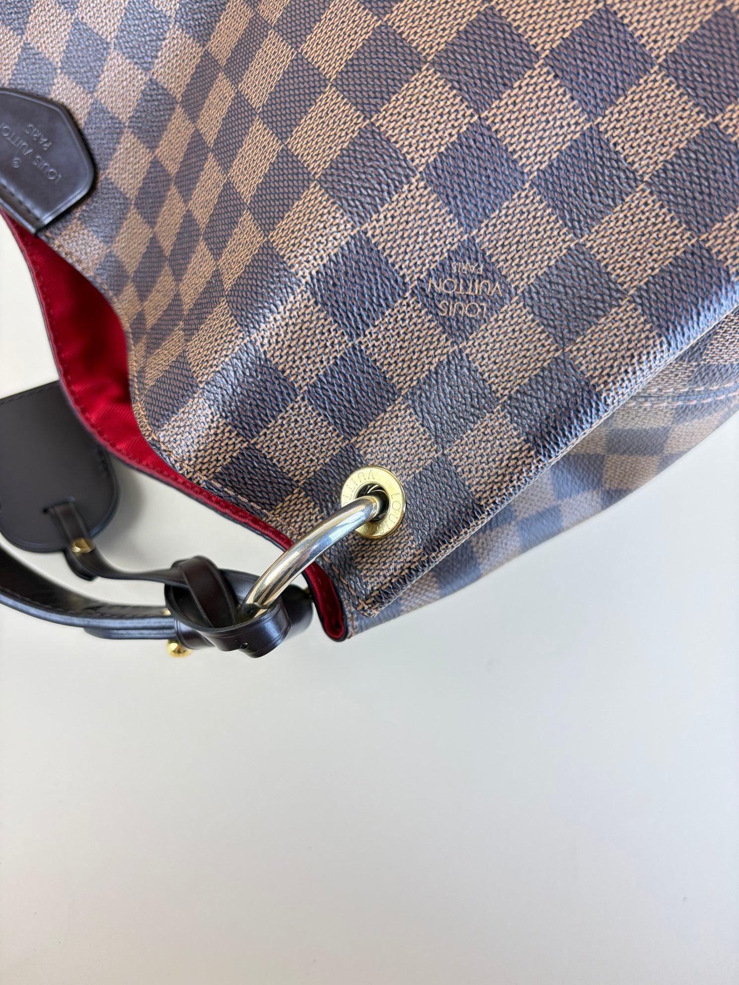 Louis Vuitton Damier Ebene canvas graceful mm hobo bag