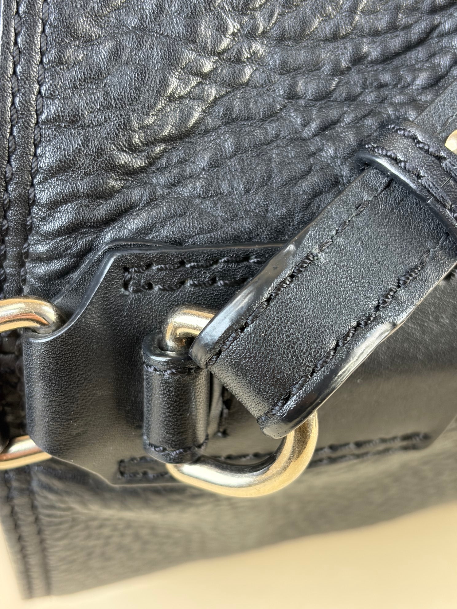 Burberry black calfskin Ashby medium hobo bag