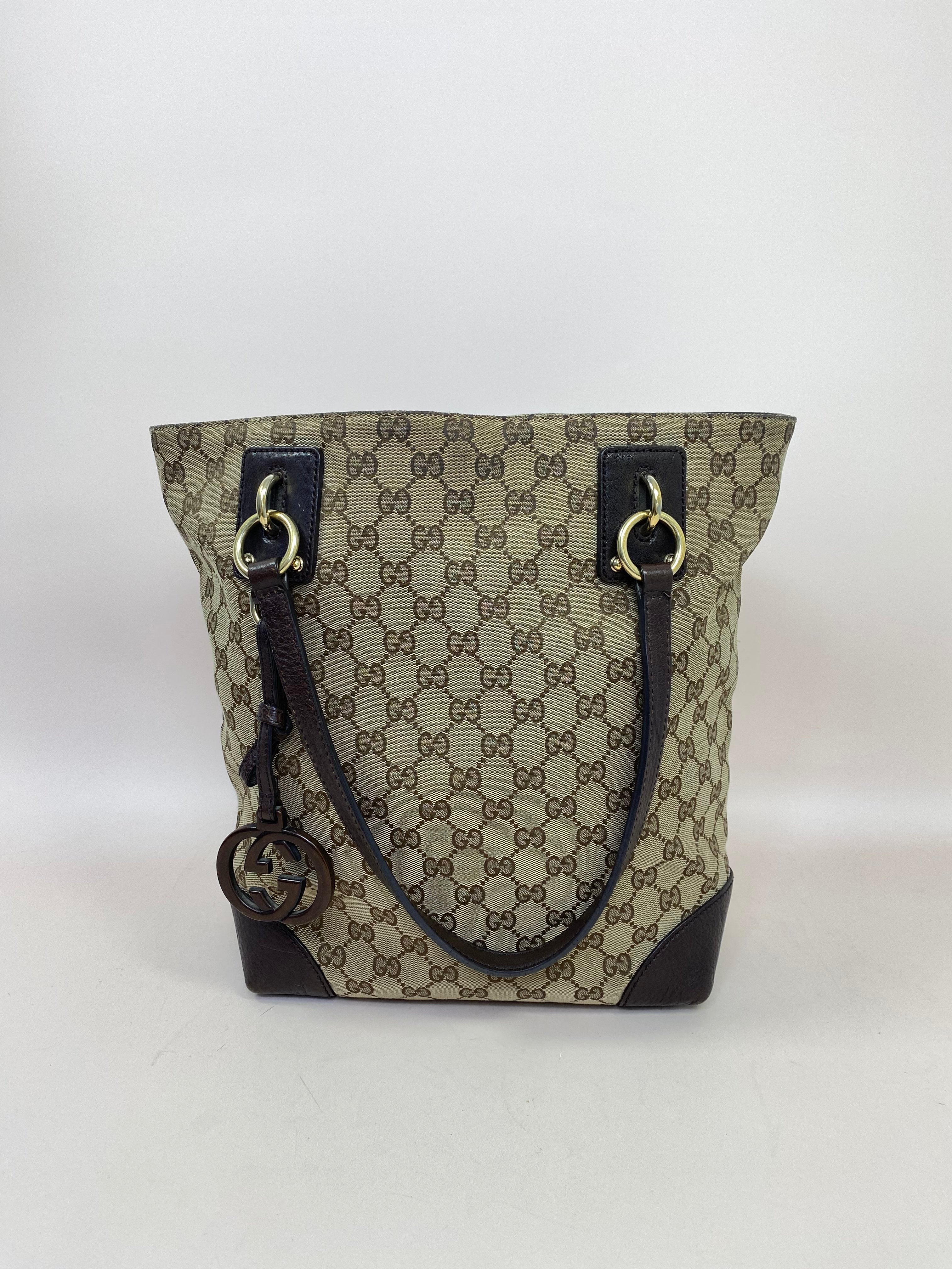 Gucci Brown GG Charm Tote Bag