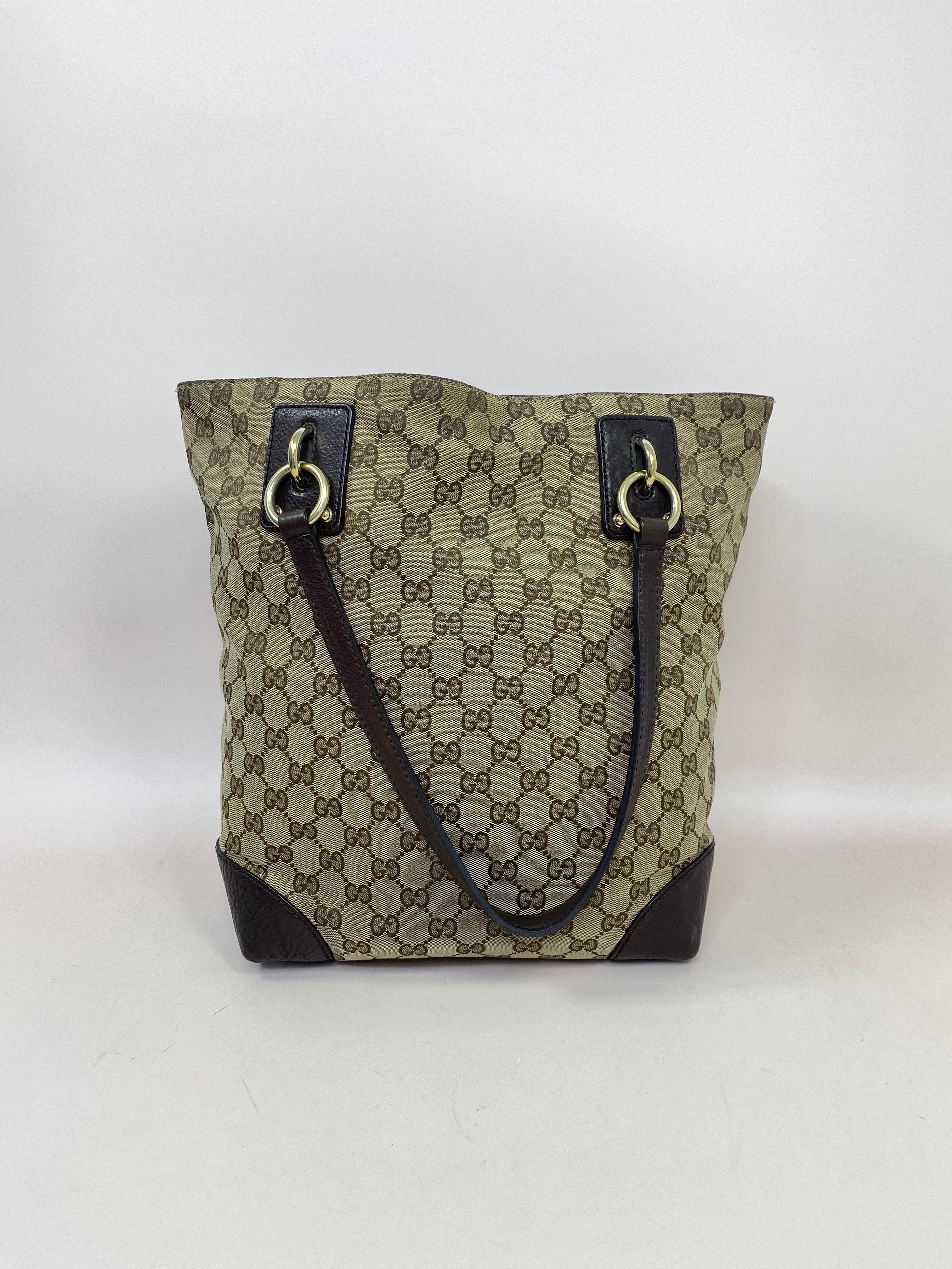 Gucci Brown GG Charm Tote Bag