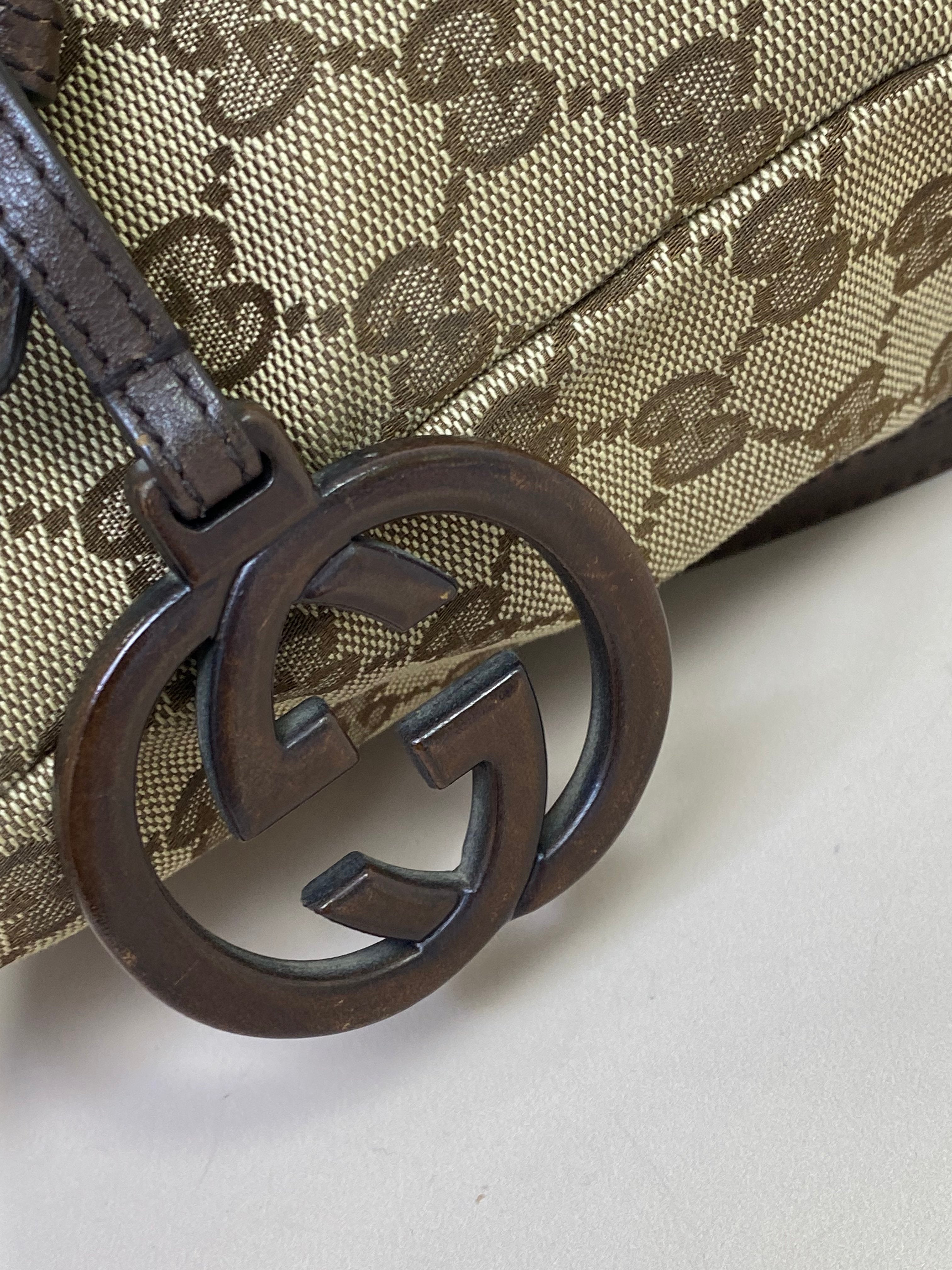 Gucci Brown GG Charm Tote Bag