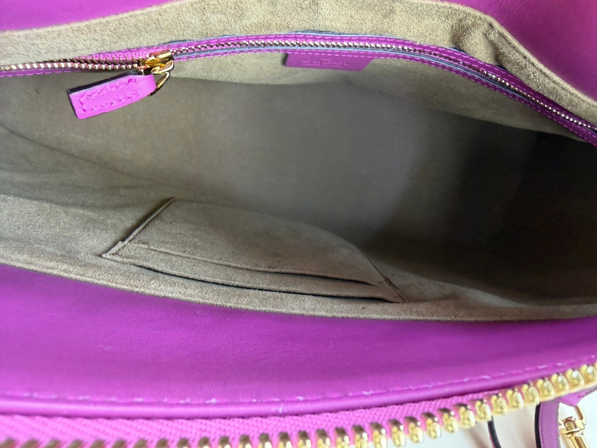 GUCCI beige /pink gg supreme coated canvas and leather small tote bag