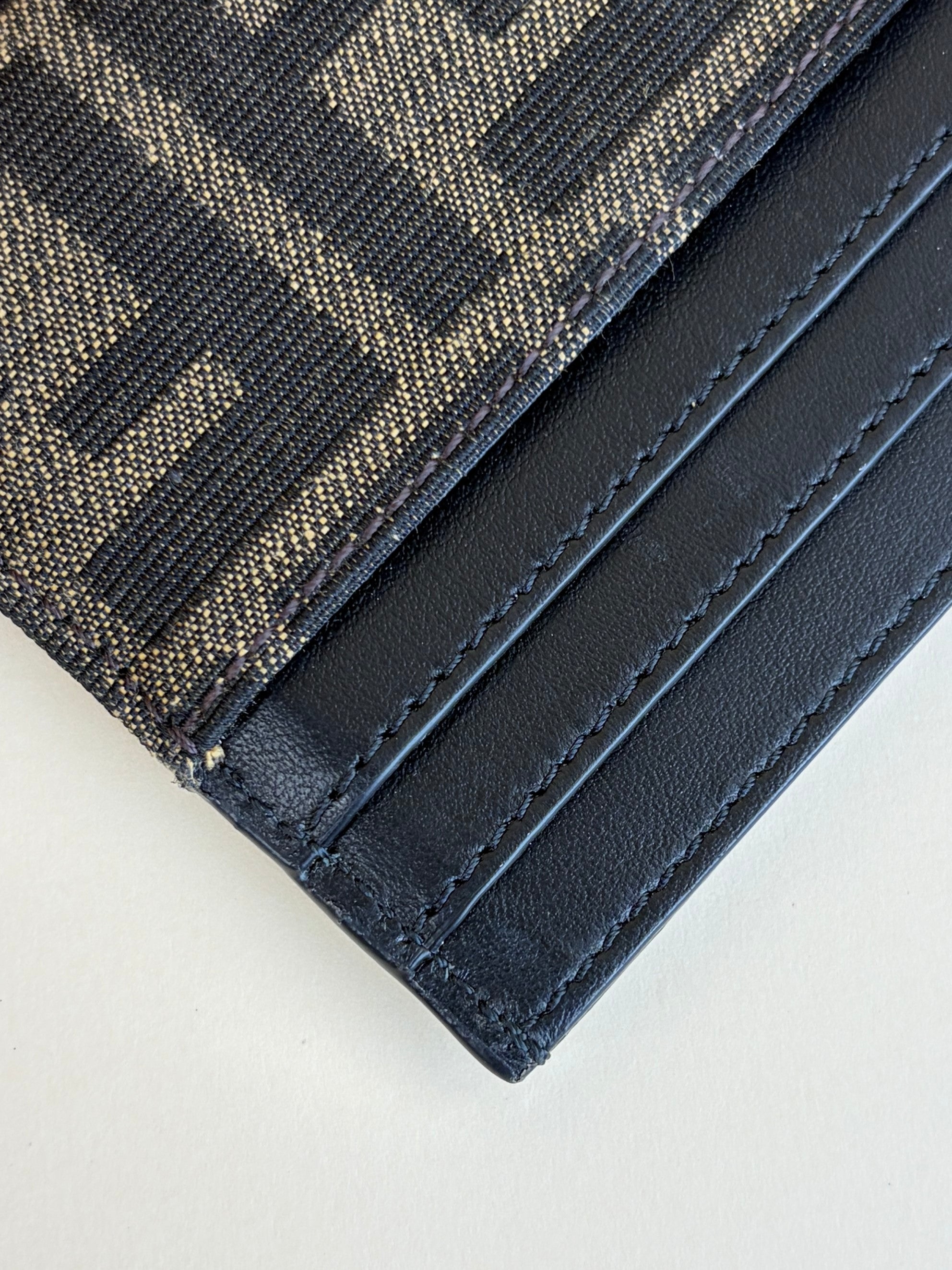Fendi ff-jacquard leather card holder