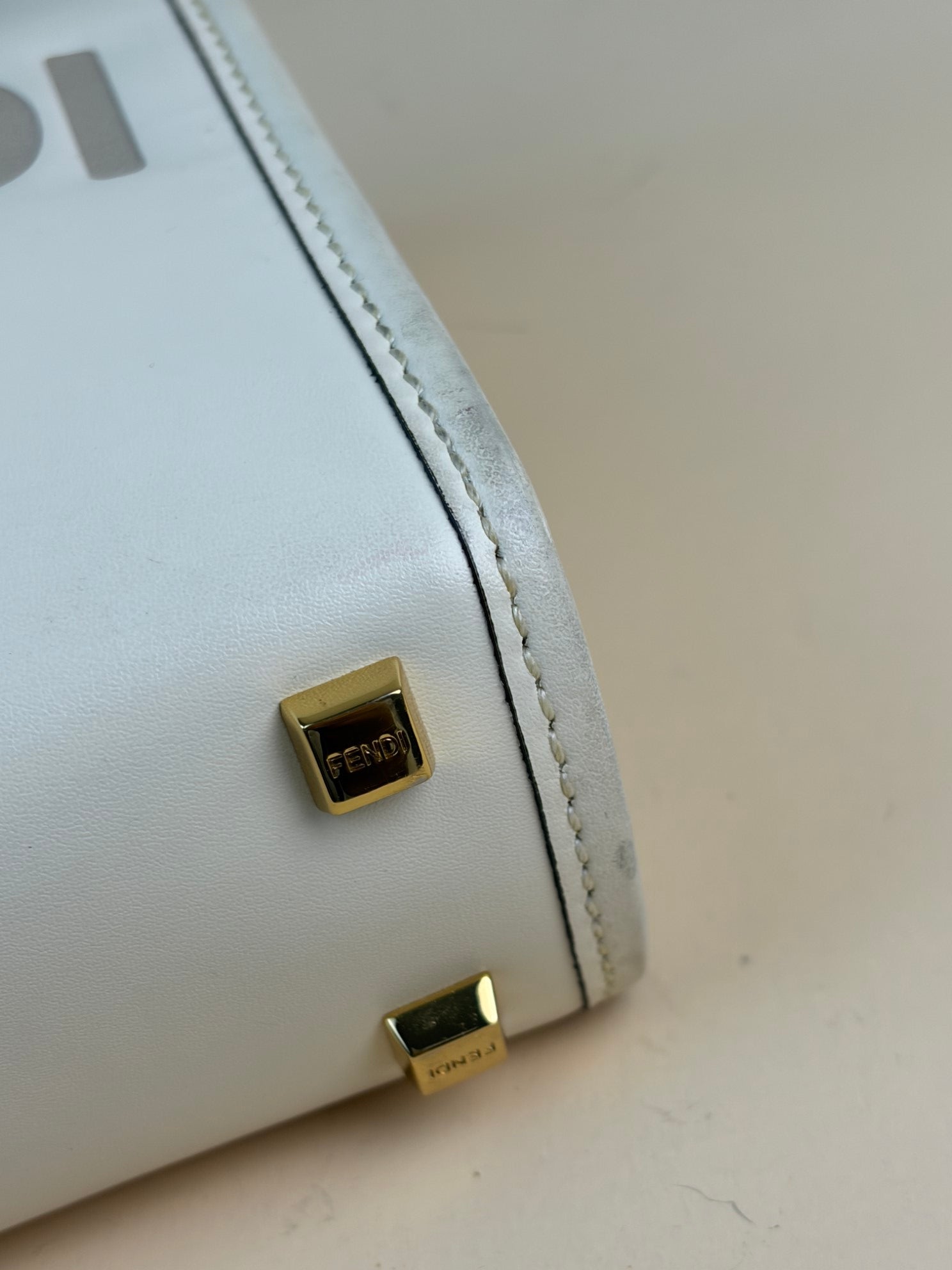 Fendi Cream Mini Sunshine Tote Bag with Strap