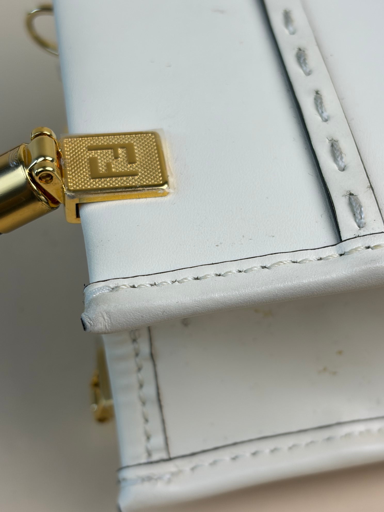 Fendi Cream Mini Sunshine Tote Bag with Strap