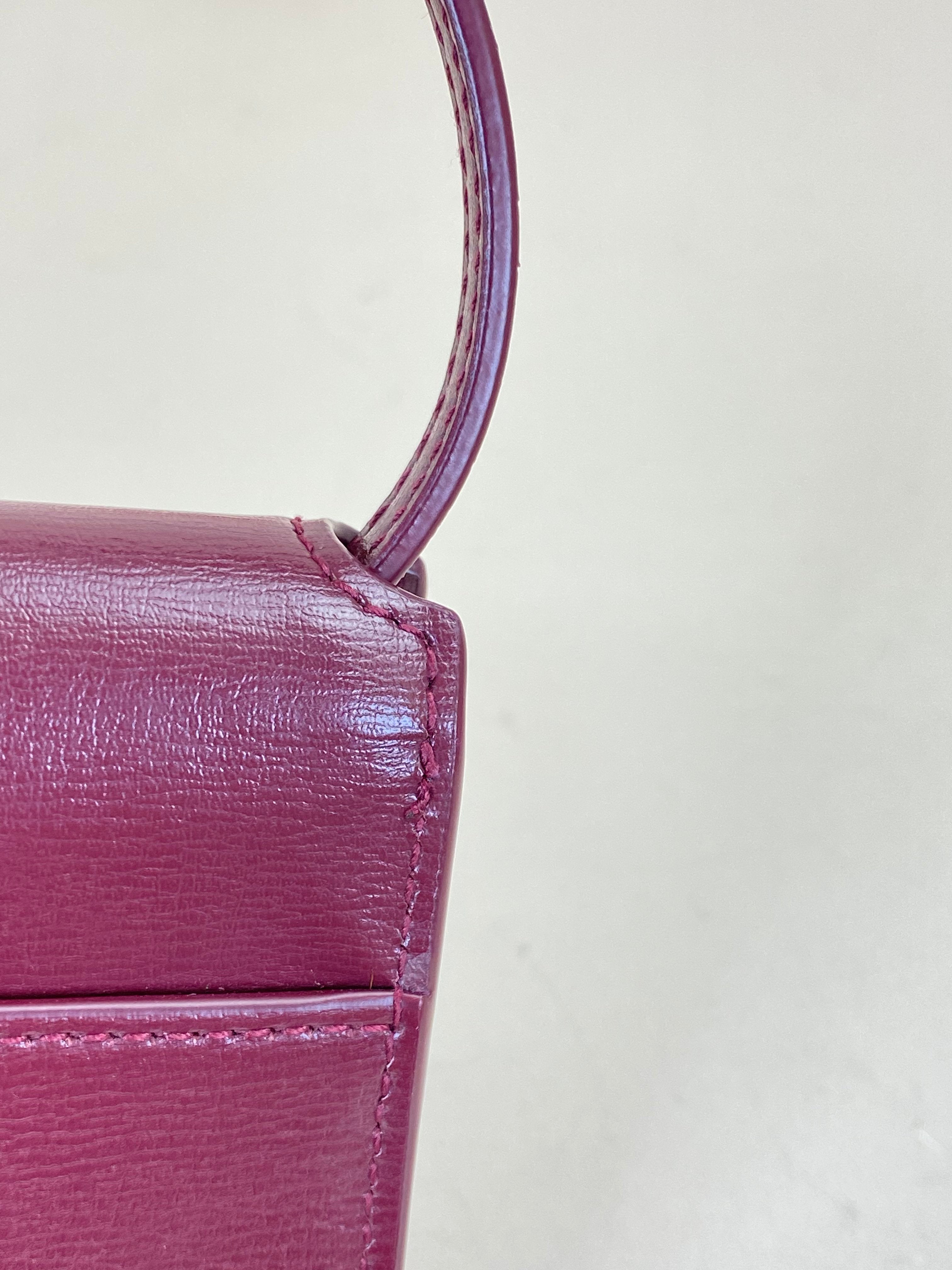 YSL Burgundy Cassandre Phone Holder with Strap