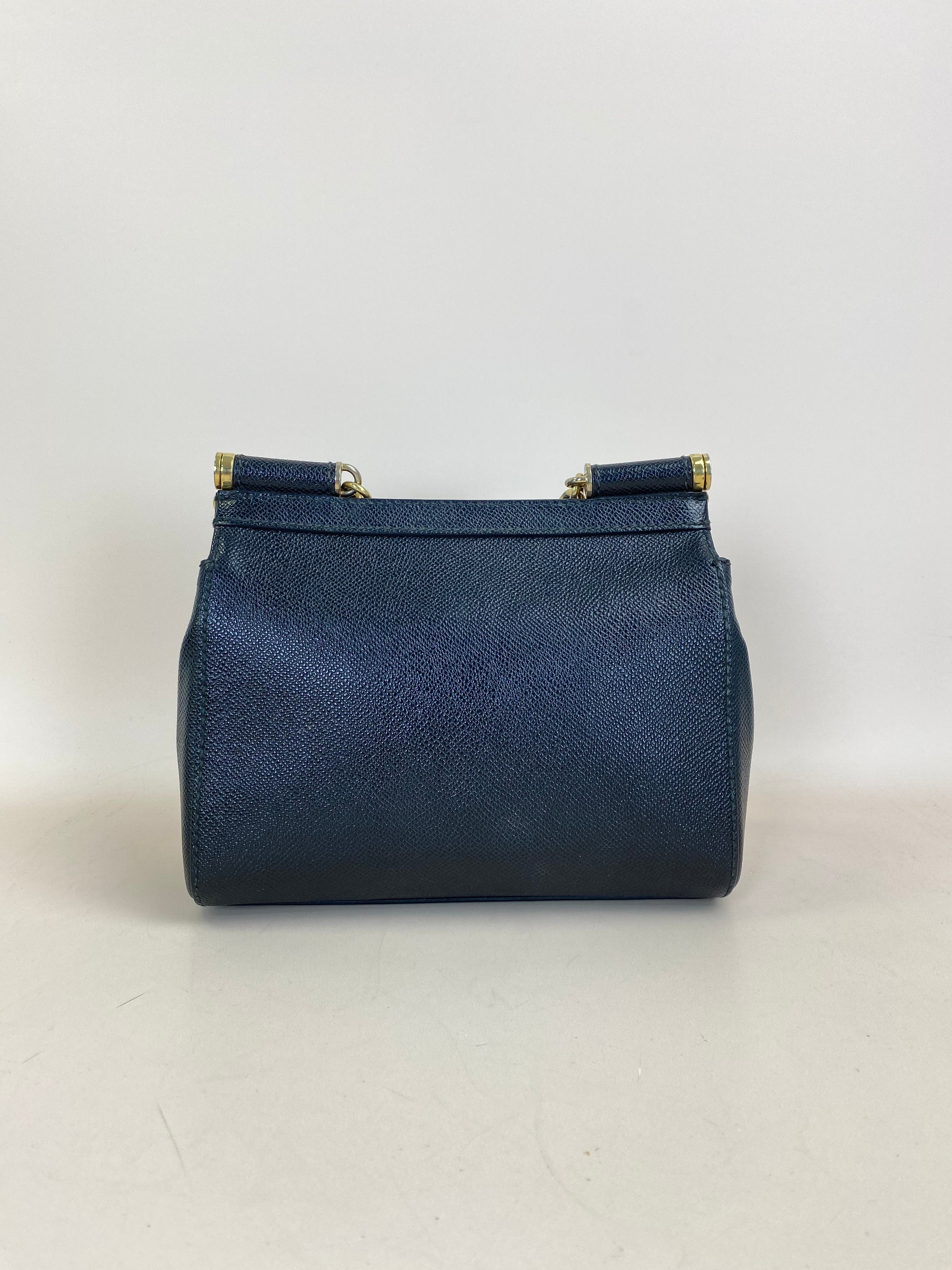 Dolce & Gabbana Black Sicily Small Bag with Strap