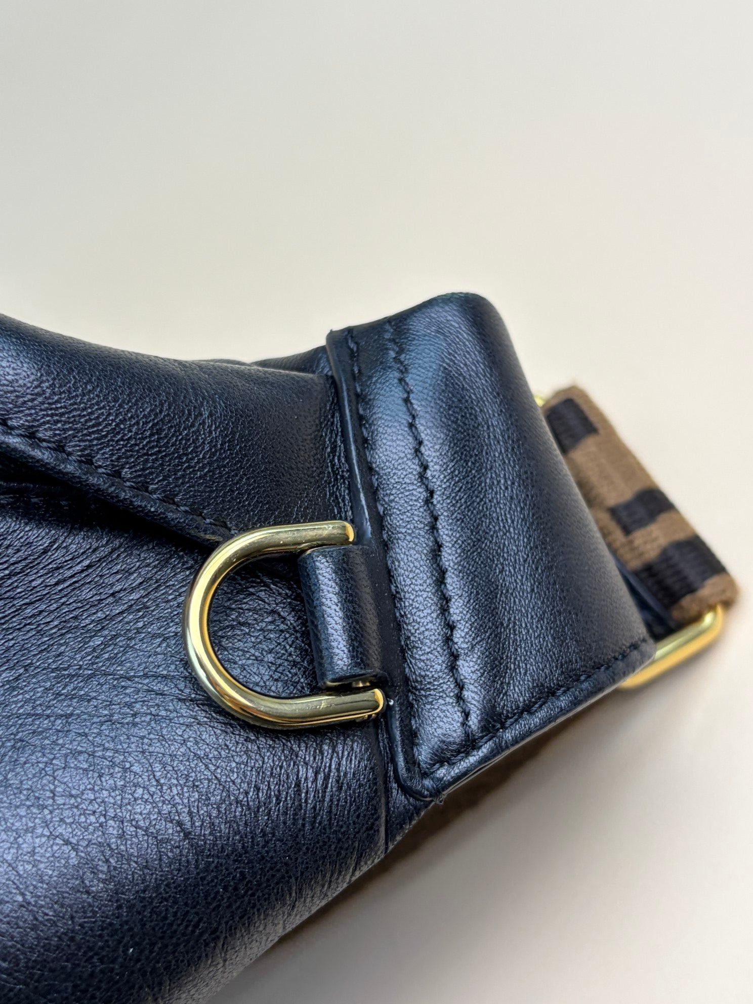 Fendi Black Nappa Apolo Baguette Belt Bag