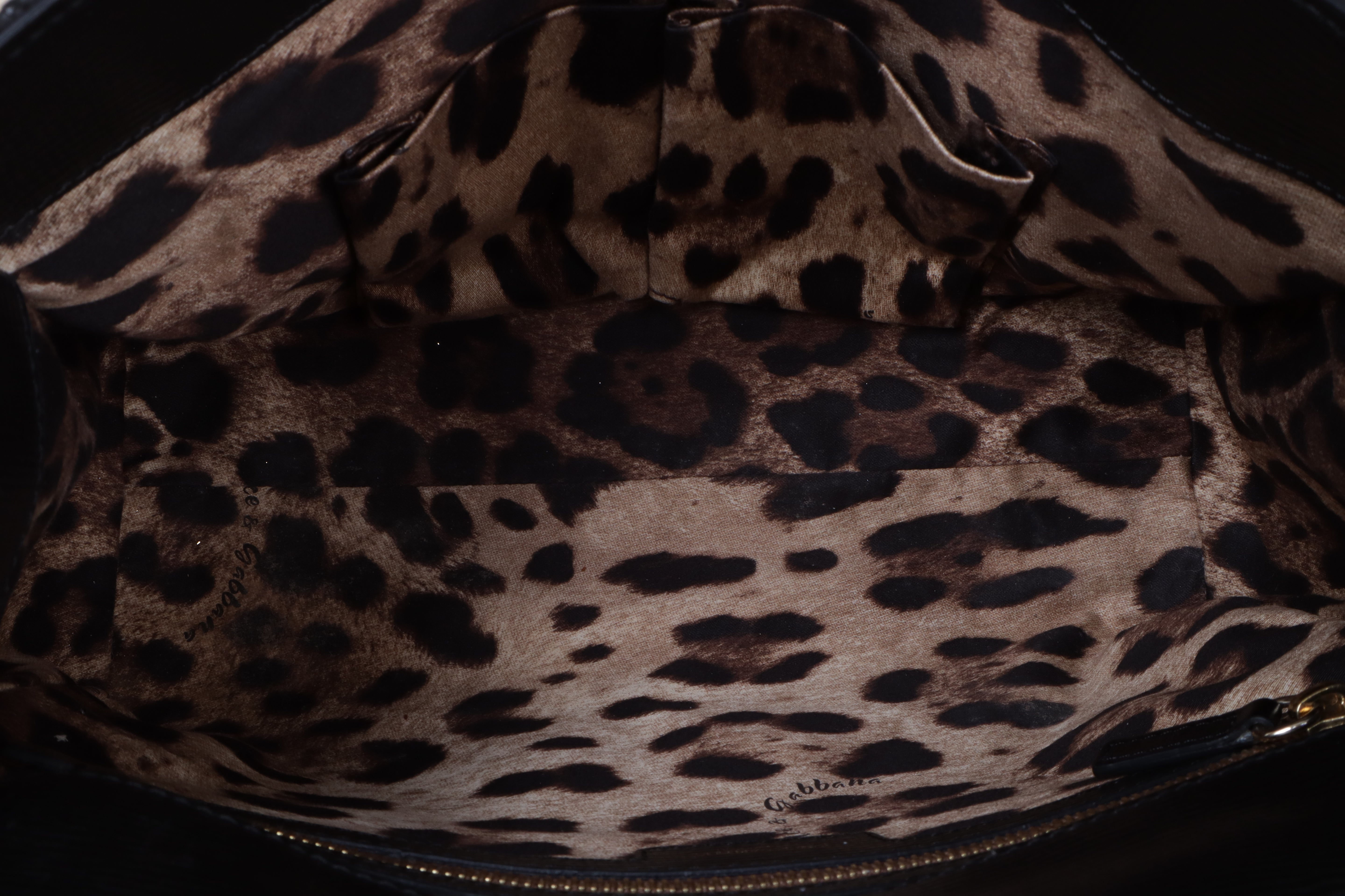 Dolce Gabbana black leather shoulder bag