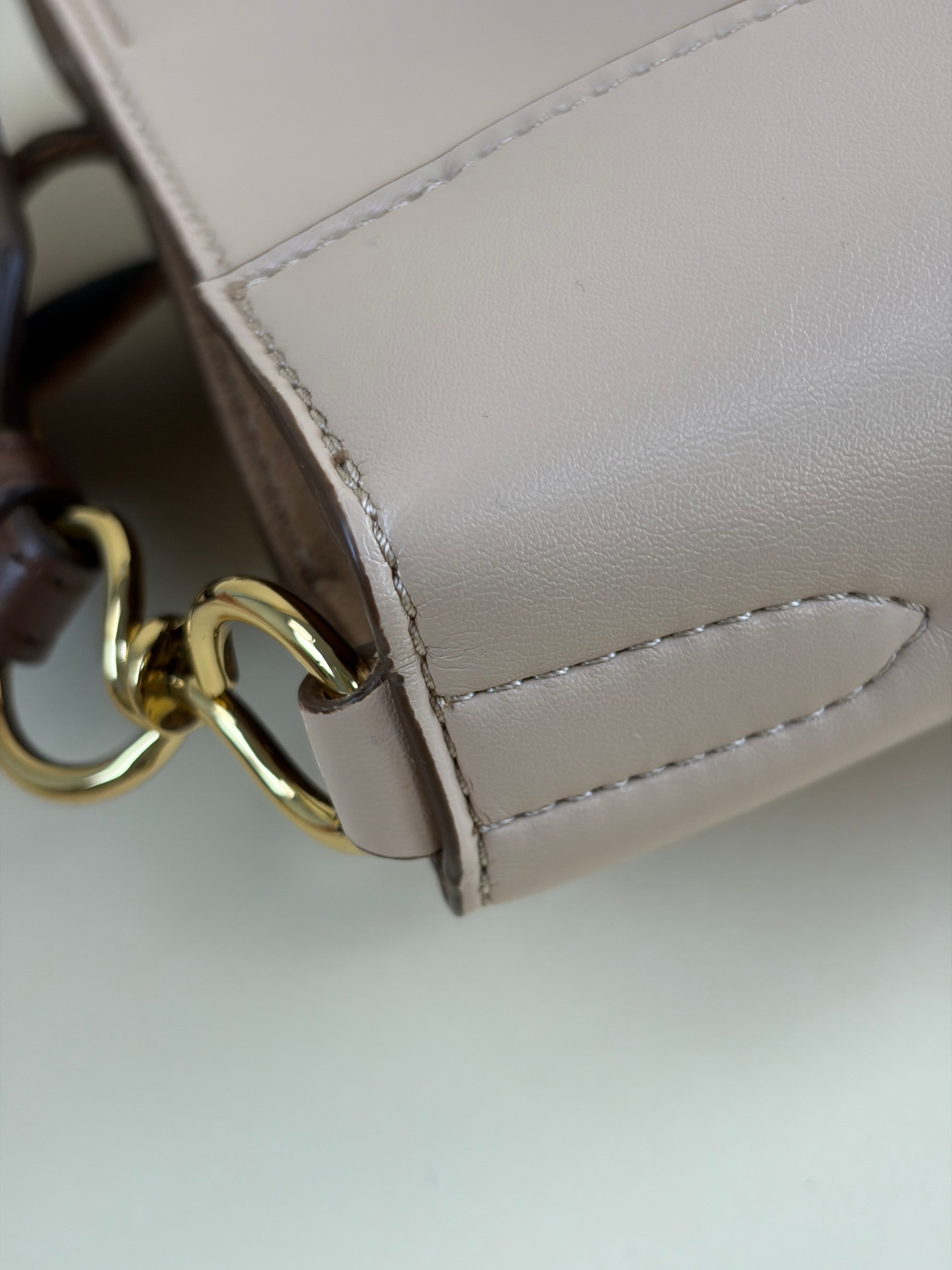 Stella Mccartney Nude Logo Square Crossbody Bag