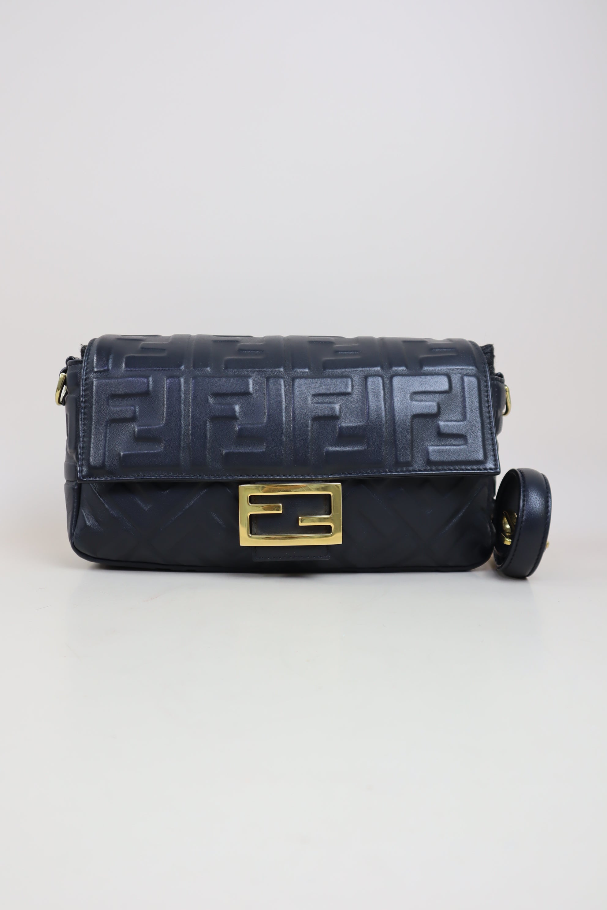 Fendi Black FF Baguette Shoulder Bag