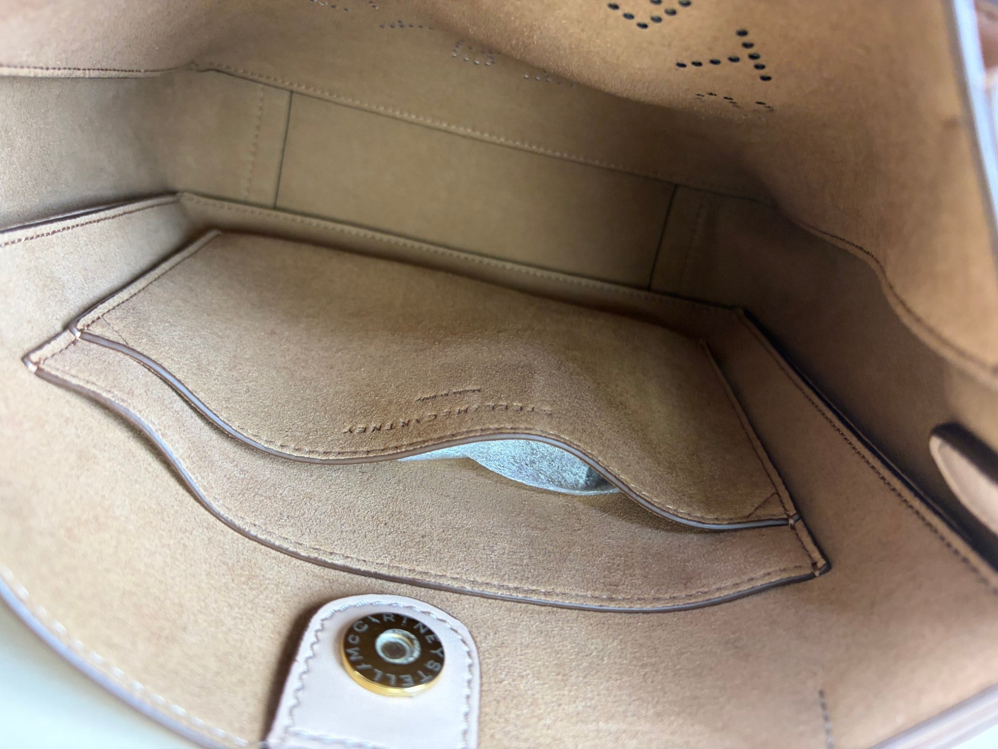 Stella Mccartney Nude Logo Square Crossbody Bag