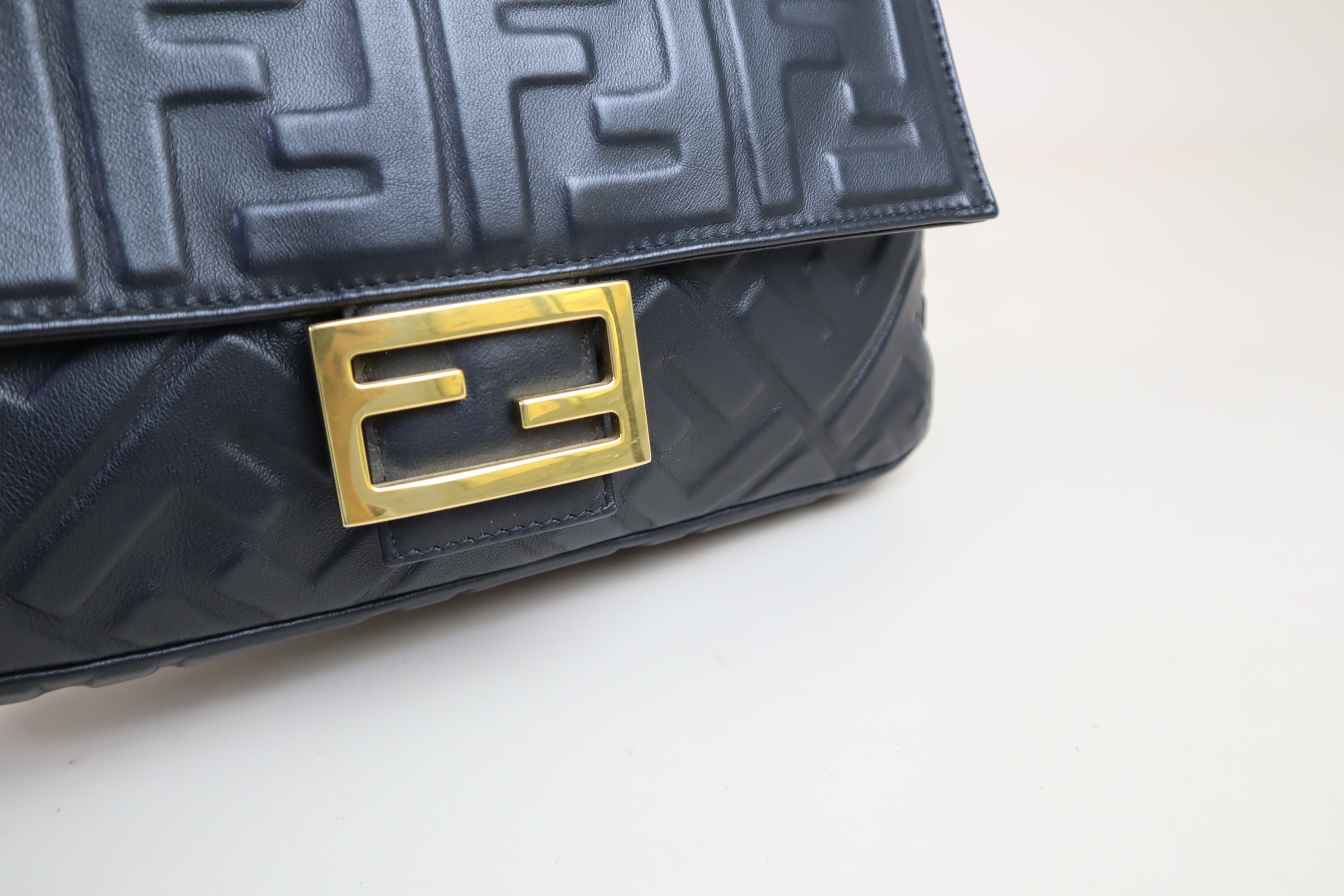 Fendi Black FF Baguette Shoulder Bag