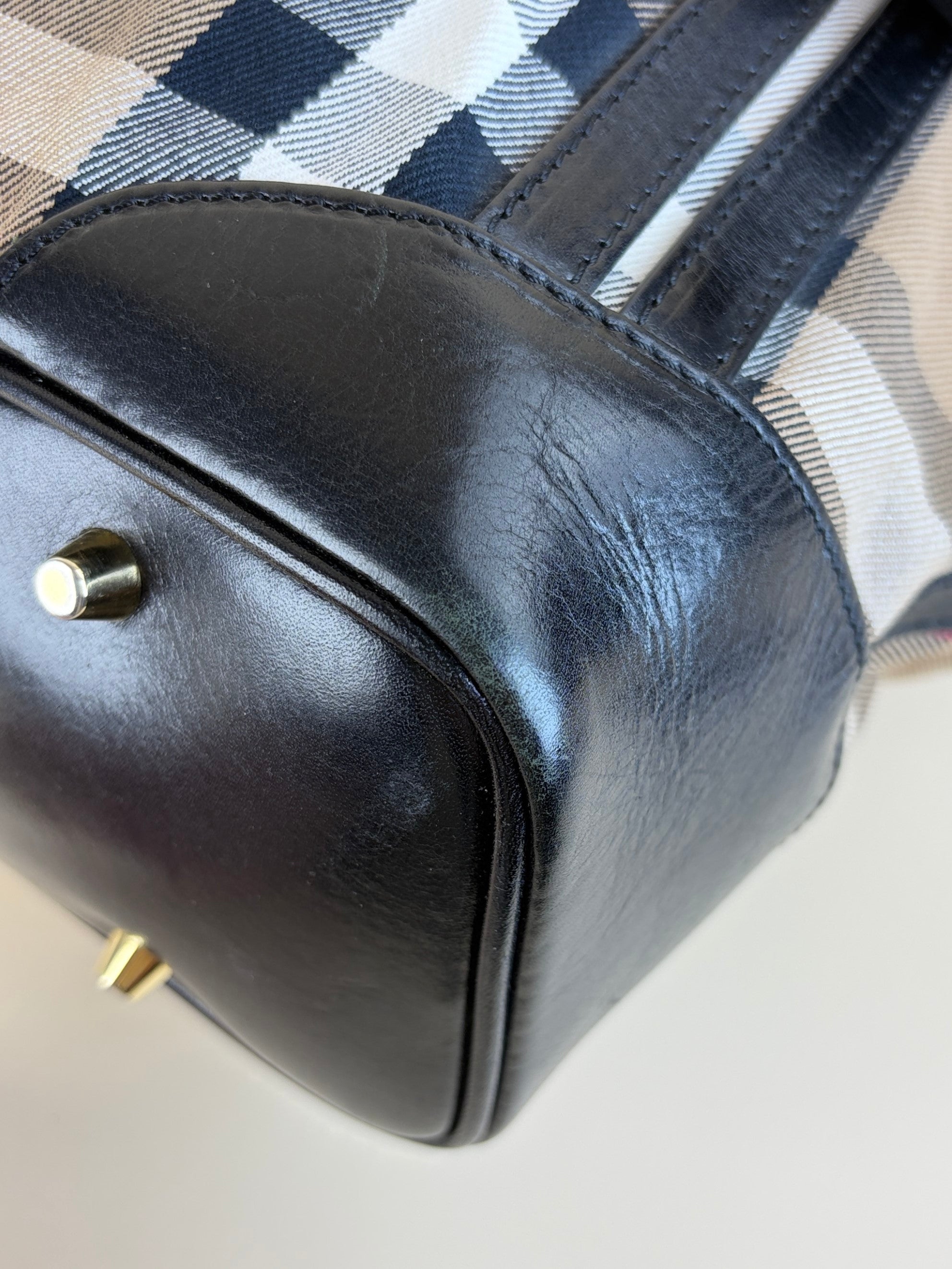 Burberry Black House Check Bridle Tote Bag