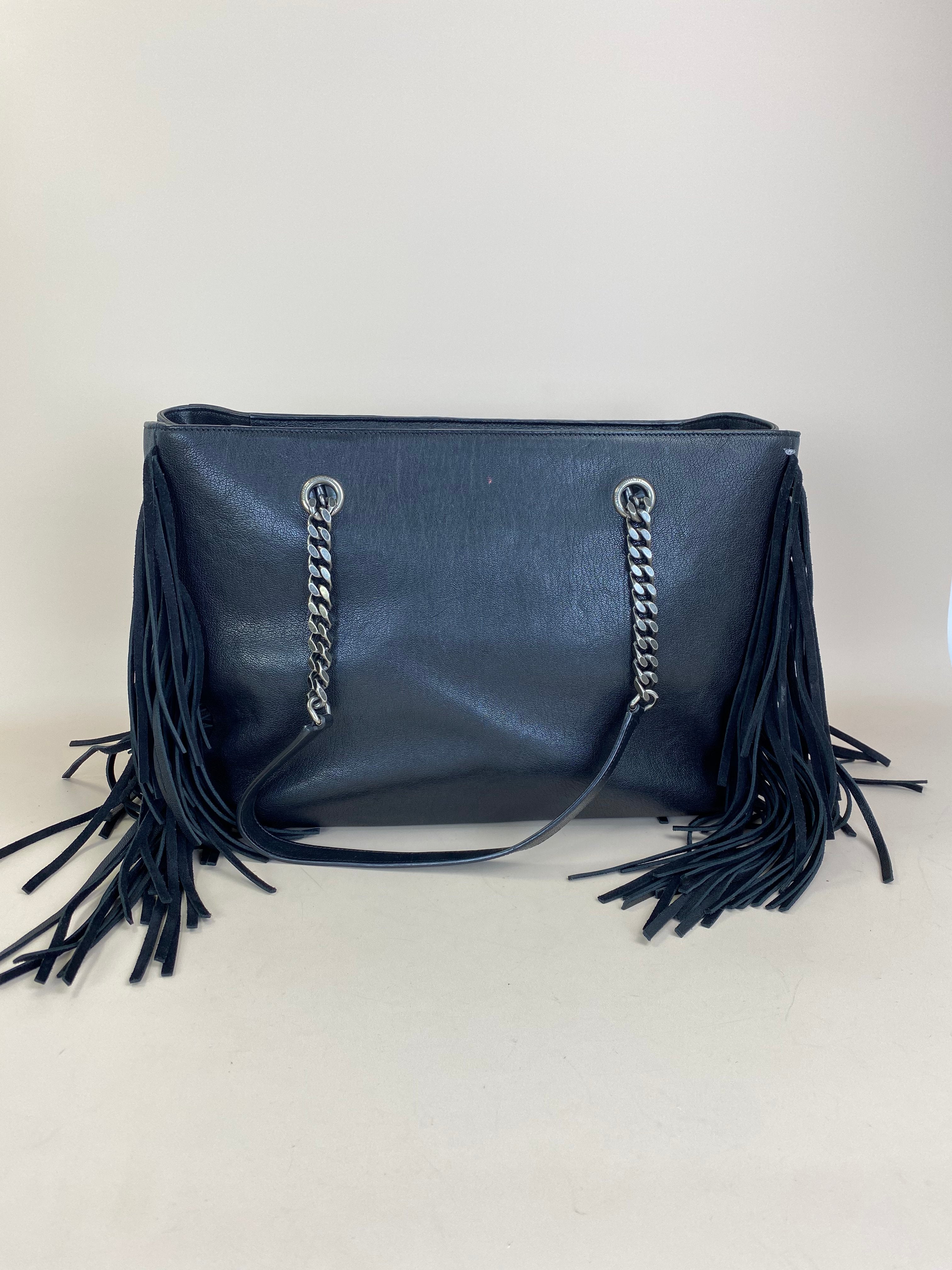 YSL Black Fringe Shopping Bag-handbag-YSL-The Closet Egypt