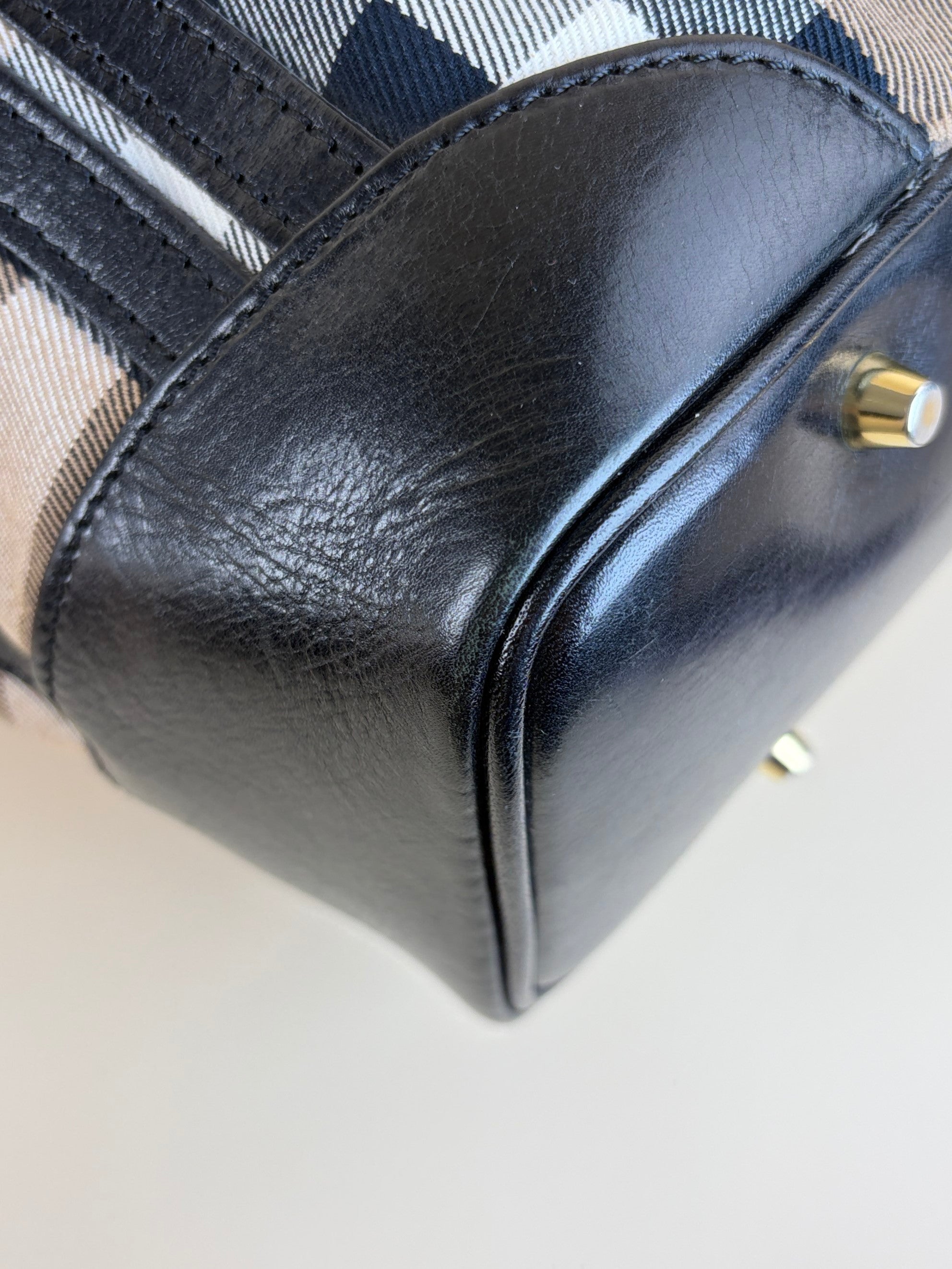 Burberry Black House Check Bridle Tote Bag