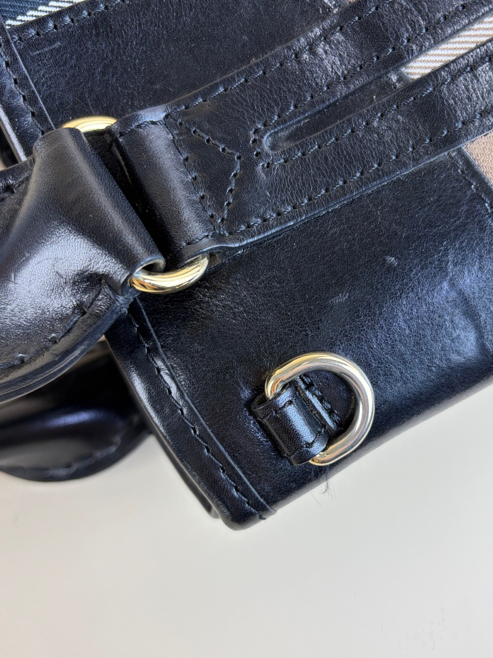 Burberry Black House Check Bridle Tote Bag
